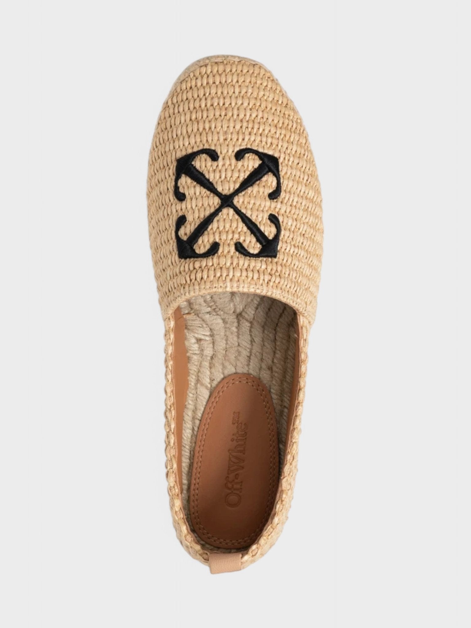 Off White Raffia Arrow Espadrillas Beige Black - Supplied FashionOff White