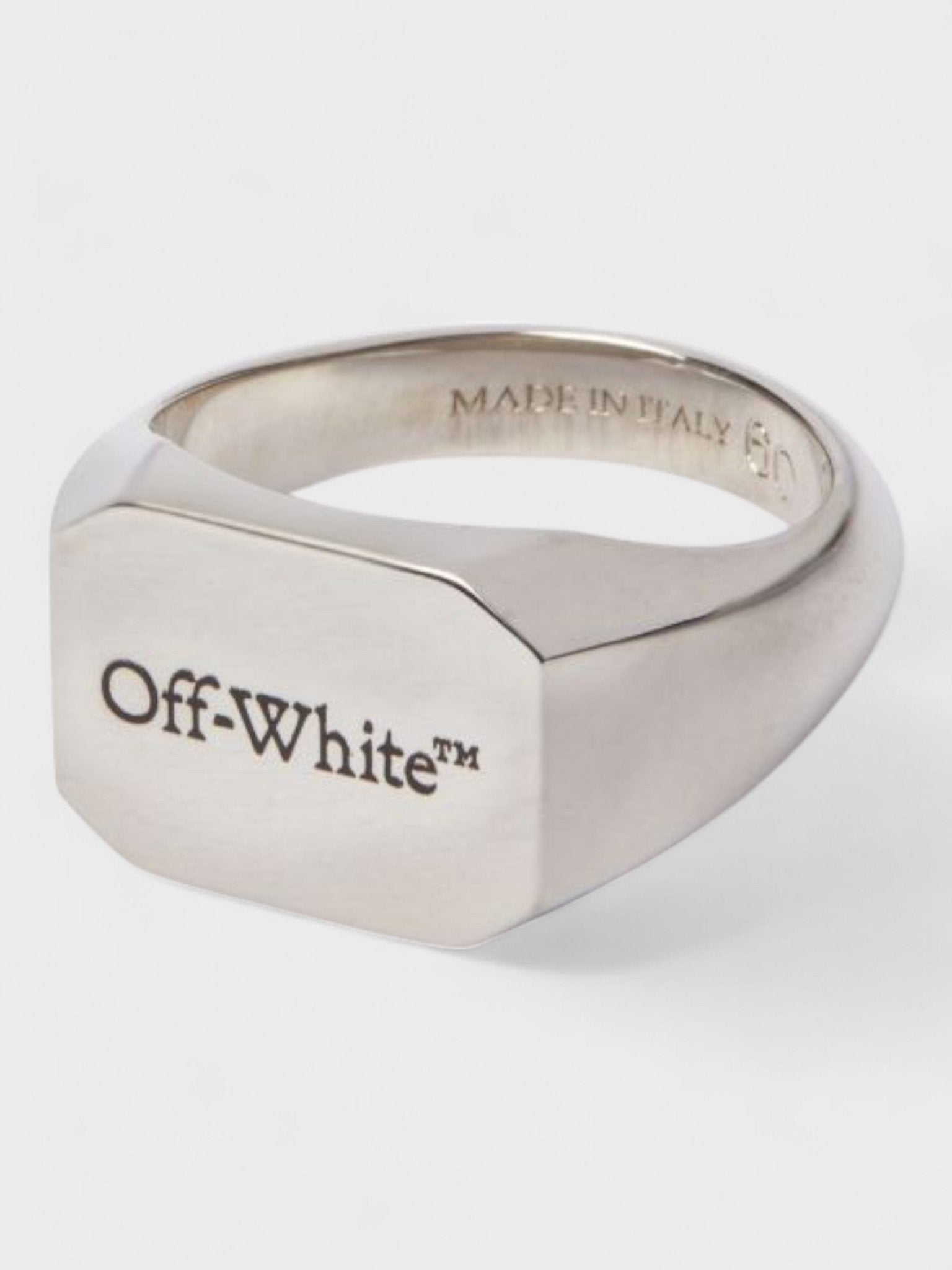 Off - White Rectangular Ring Silver - Supplied FashionOff White