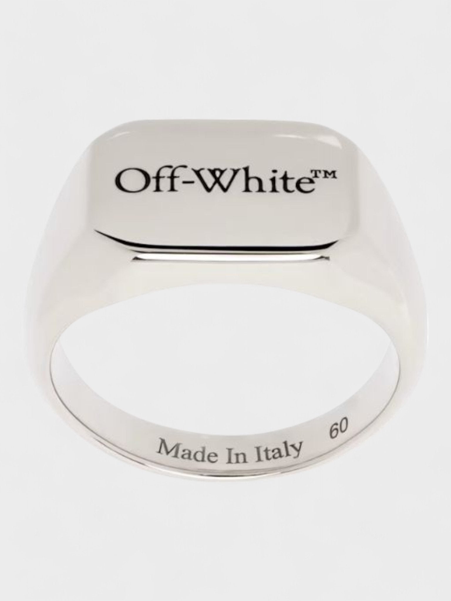 Off - White Rectangular Ring Silver - Supplied FashionOff White