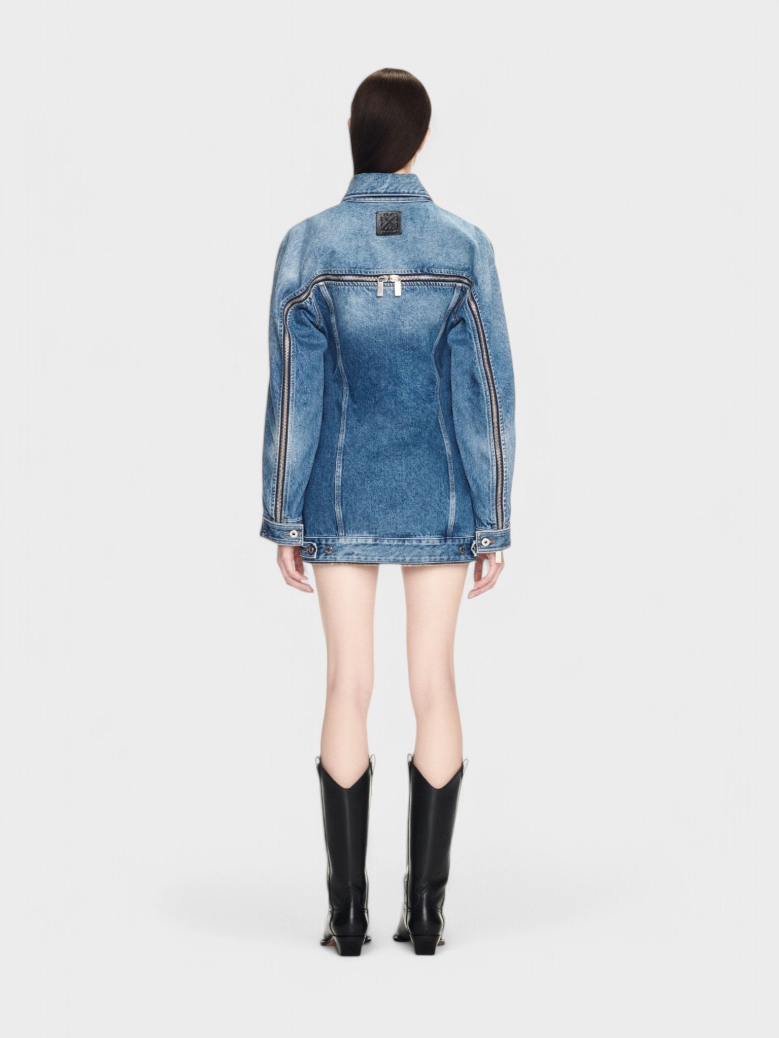 Off - White Round Zip Dress Denim Blue - Supplied FashionOff White