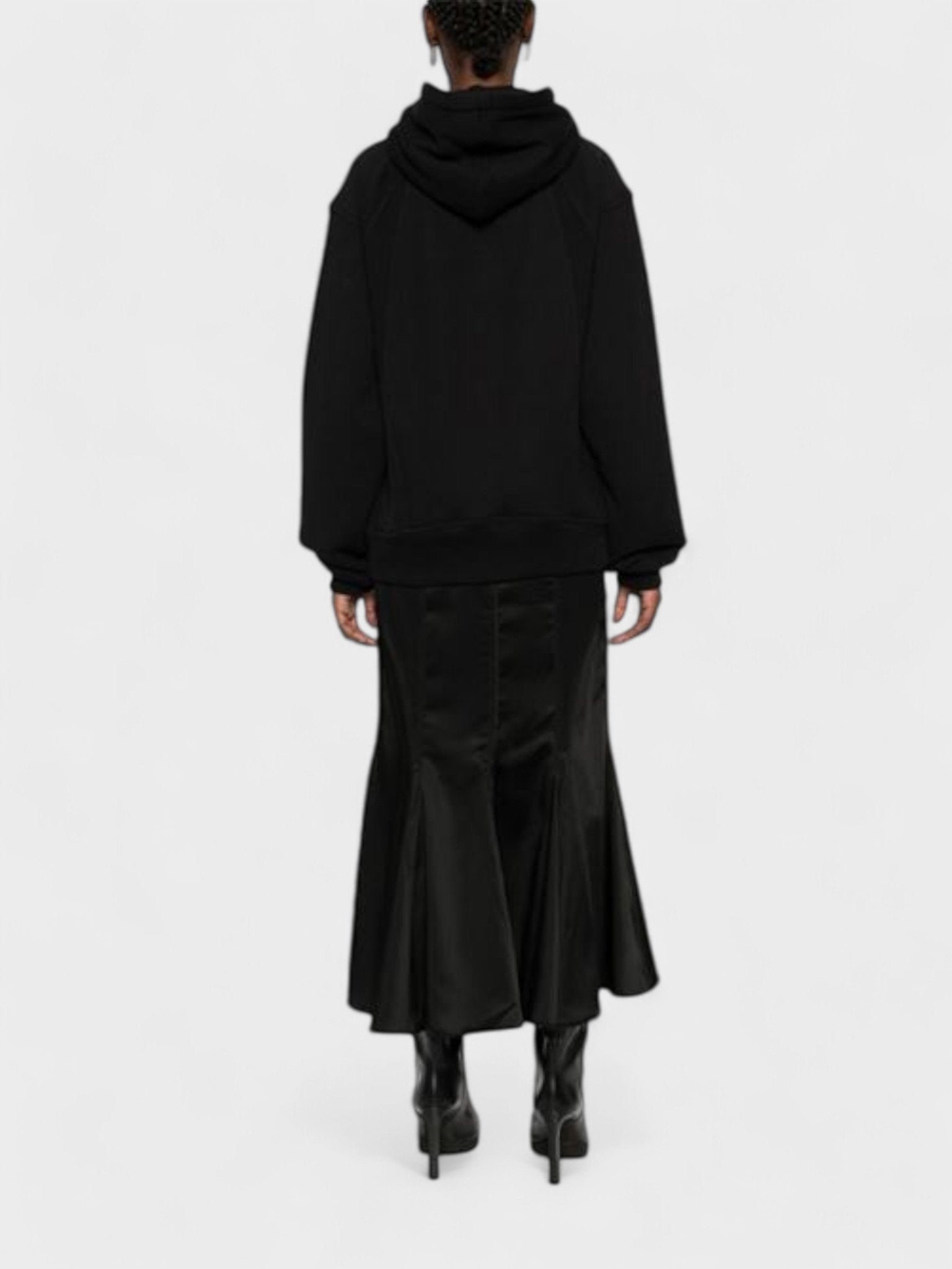 Off - White Satin Jersey Hooded Midi Dress Black - Supplied FashionOff White