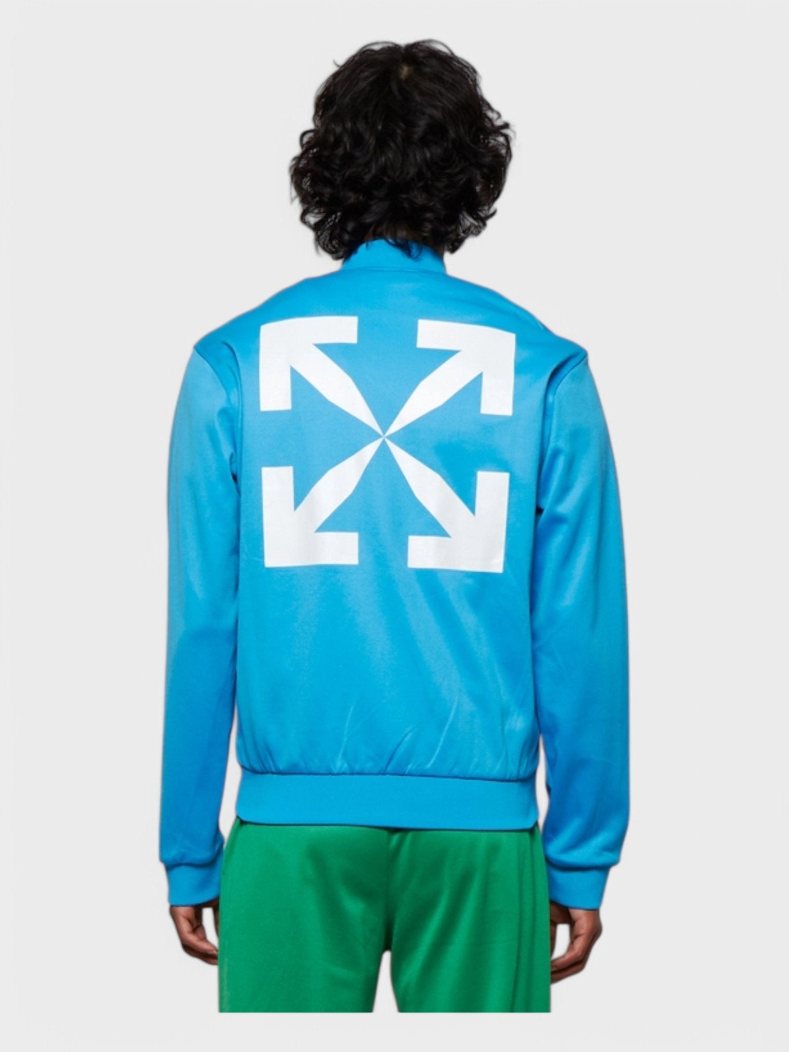 Off - White Single Arrow Slim Fit Track Jacket Cyan Blue - Supplied FashionOFF WHITE