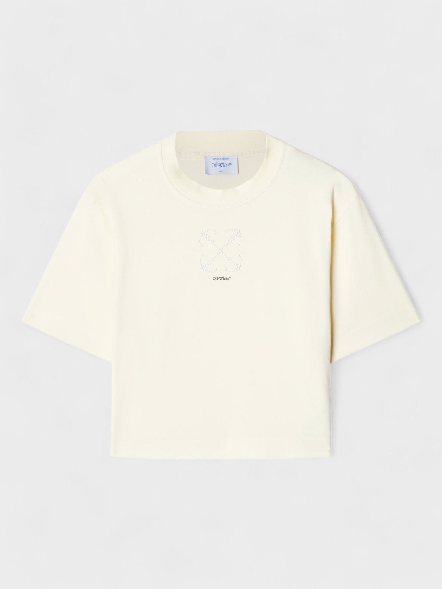 Off - White Small Arrow Pearls Crop Tee Beige M - Supplied FashionOff White