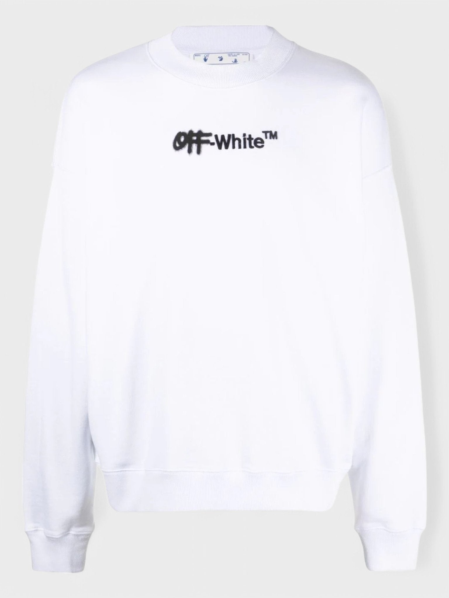 Off - White Spray Helv Skate Crewneck White - Supplied FashionOFF WHITE