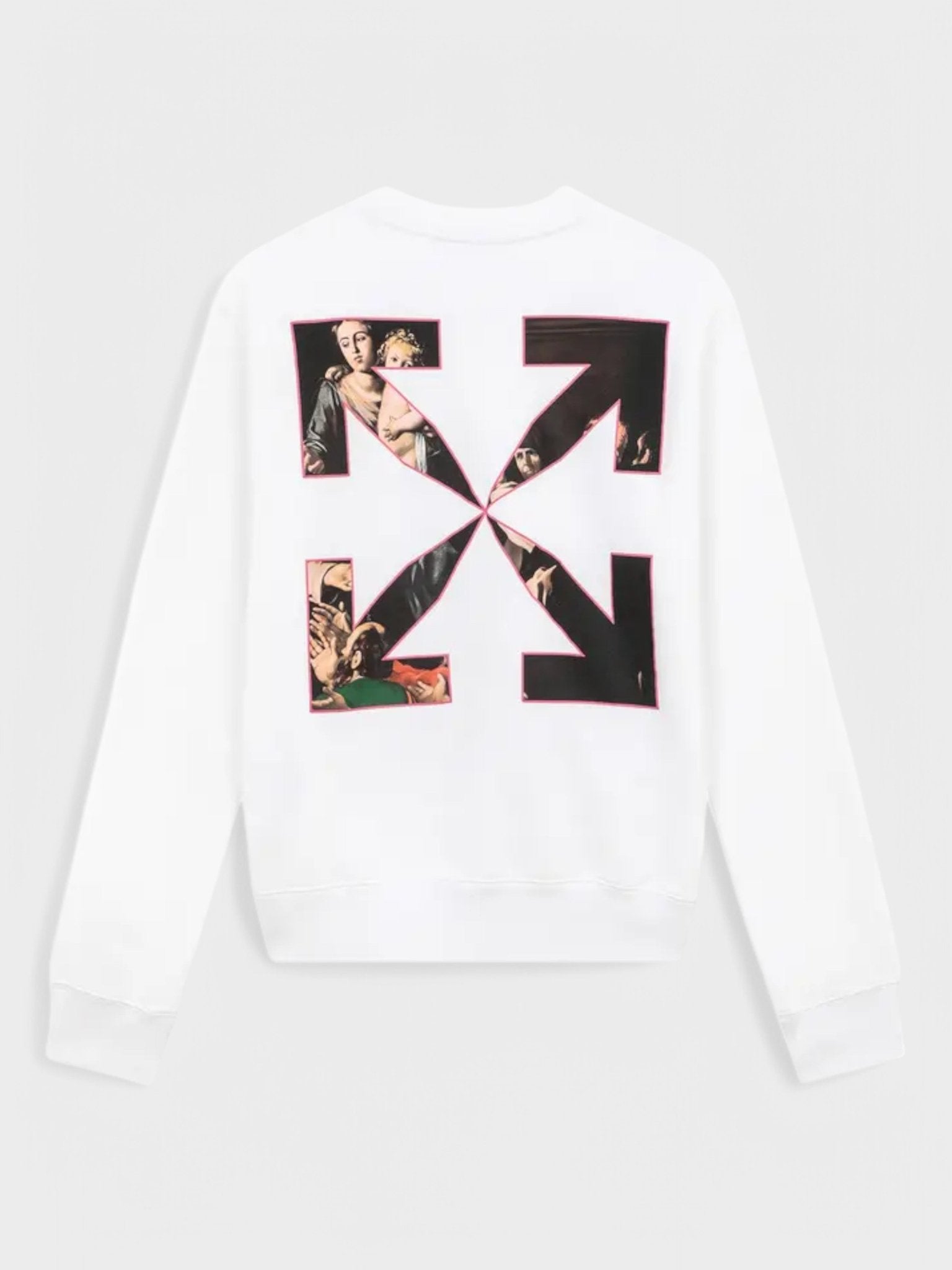 Off - White Sprayed Caravagg Slim Crewneck White - Supplied FashionOFF WHITE