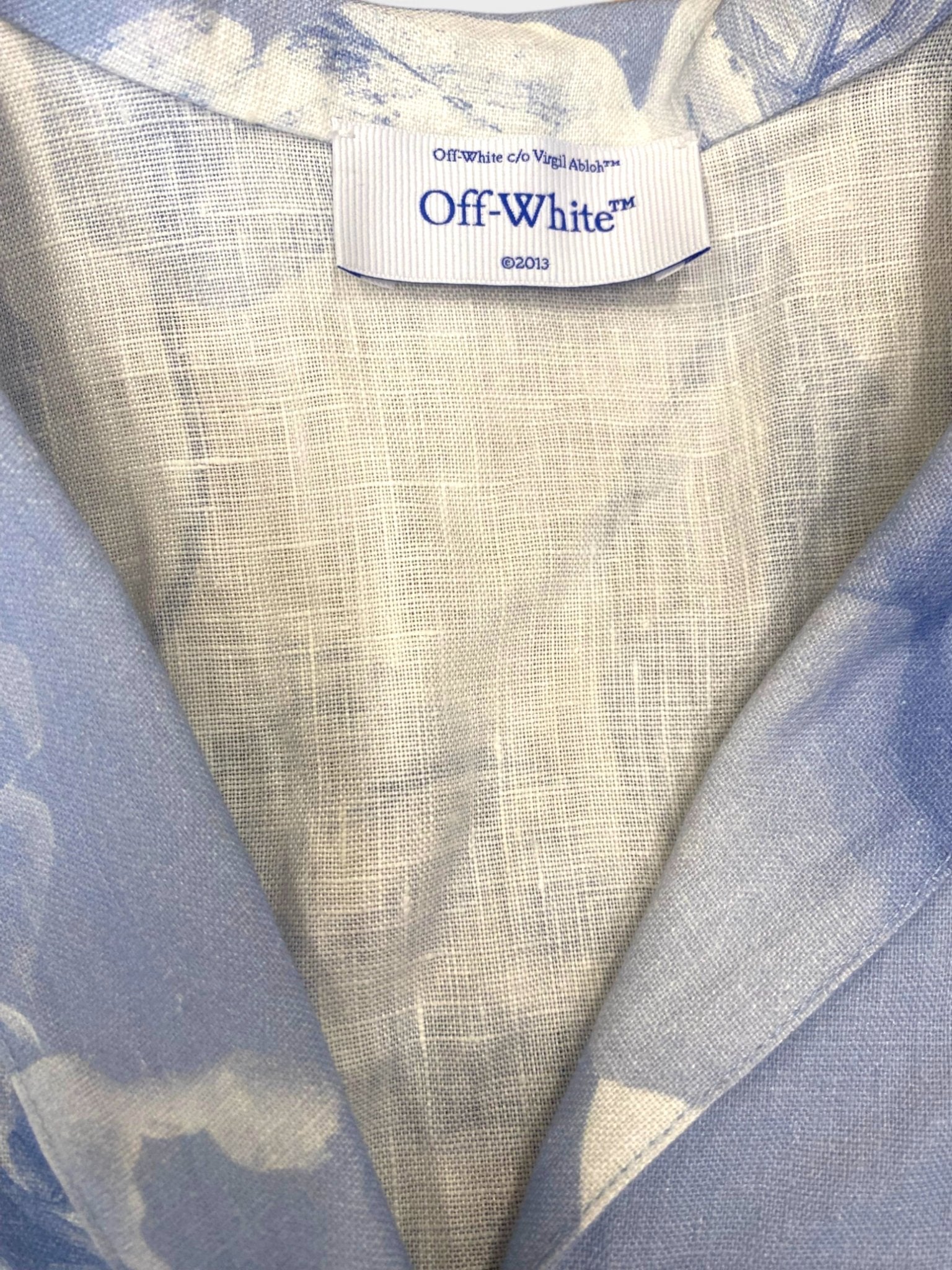 Off - White Staff Flowers Linen Shirt Blue - Supplied FashionOff White