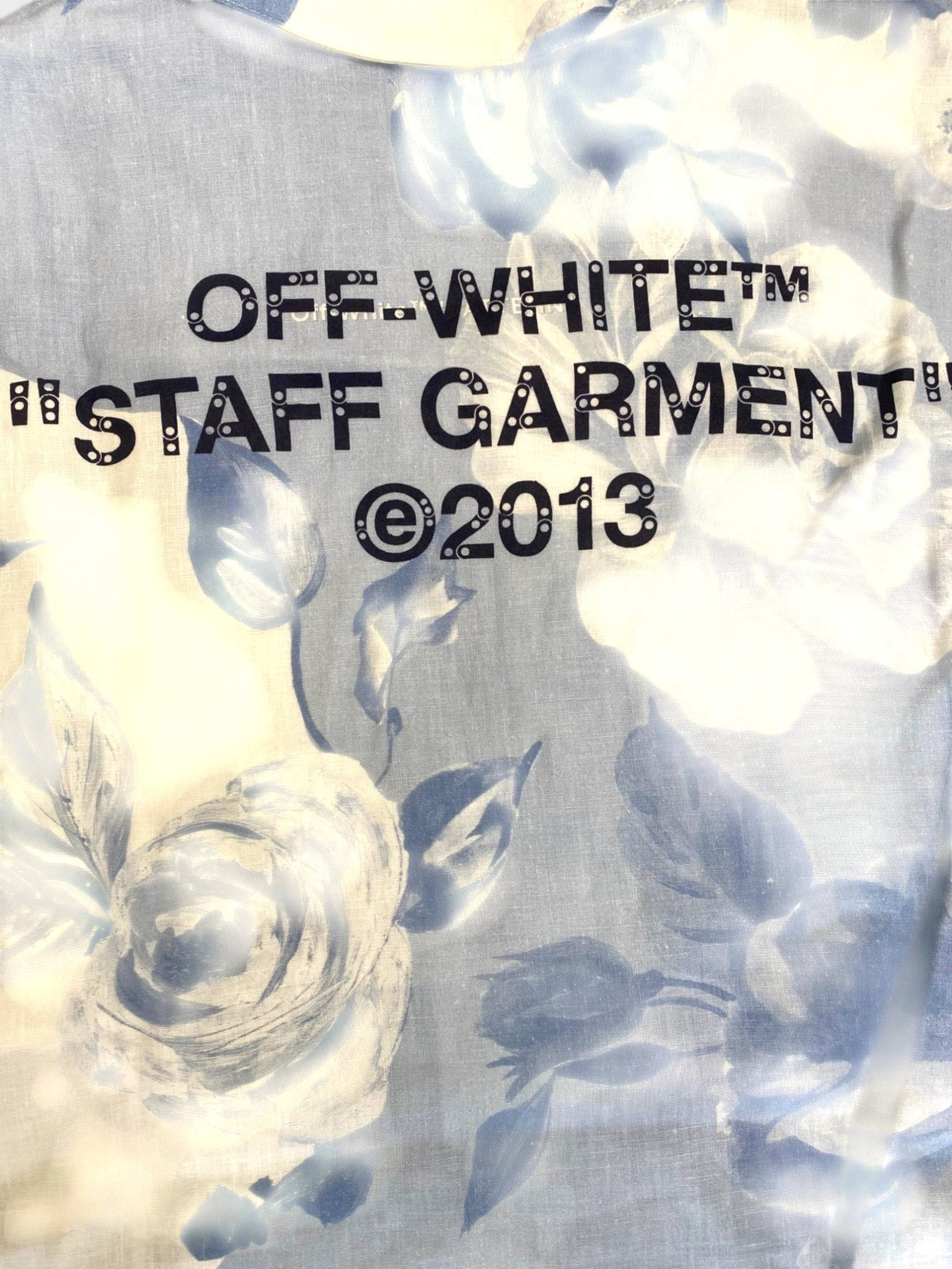 Off White Staff Flowers Linen S/S Shirt Blue - Supplied FashionOff White