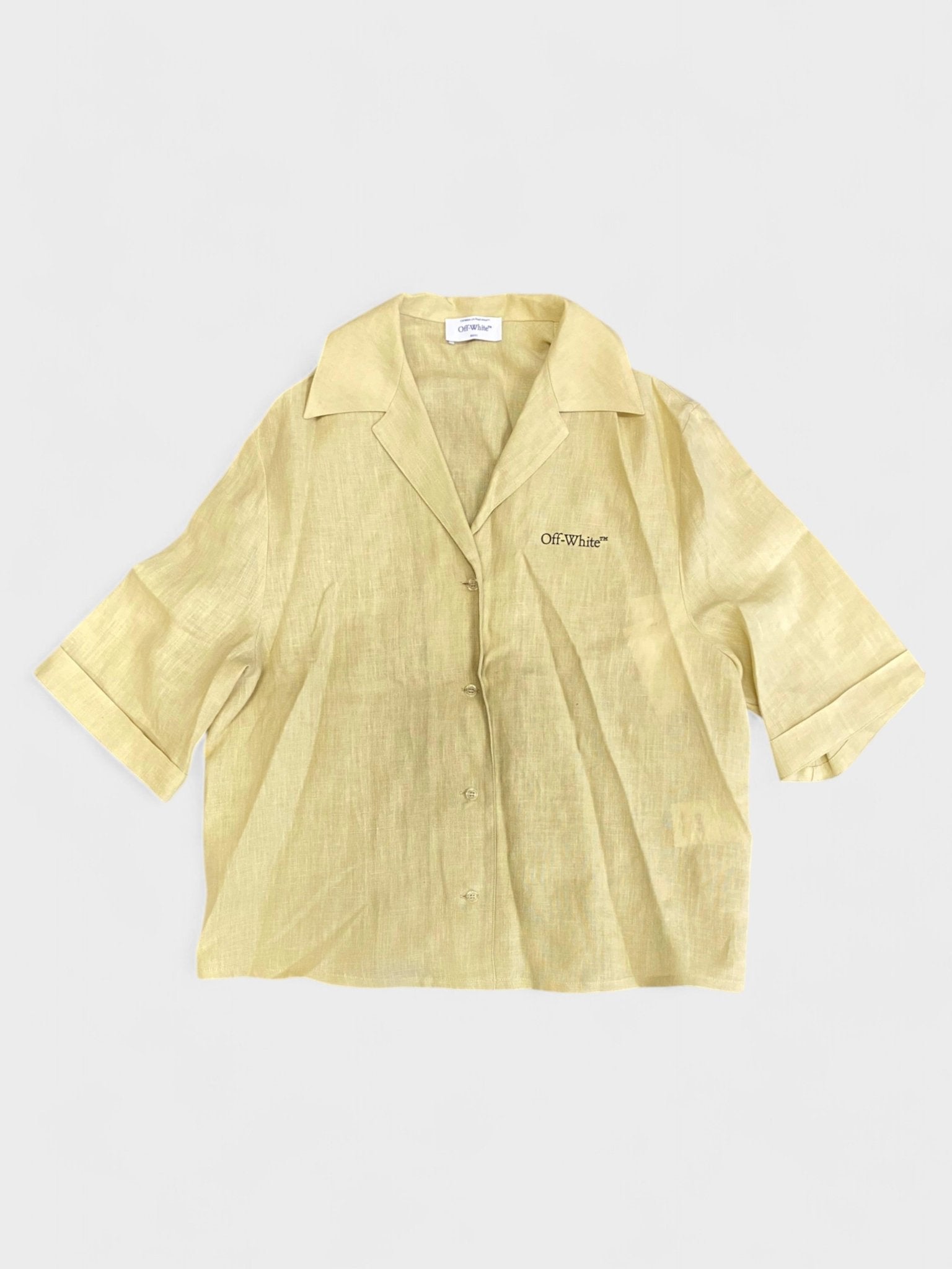 Off - White Staff Linen Shirt Beige - Supplied FashionOff White