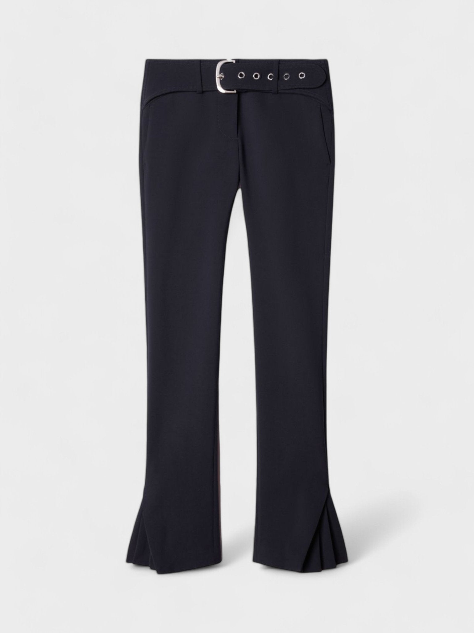 Off - White Stretch Wool Belt Slim Pants Dark Blue - Supplied FashionOff White