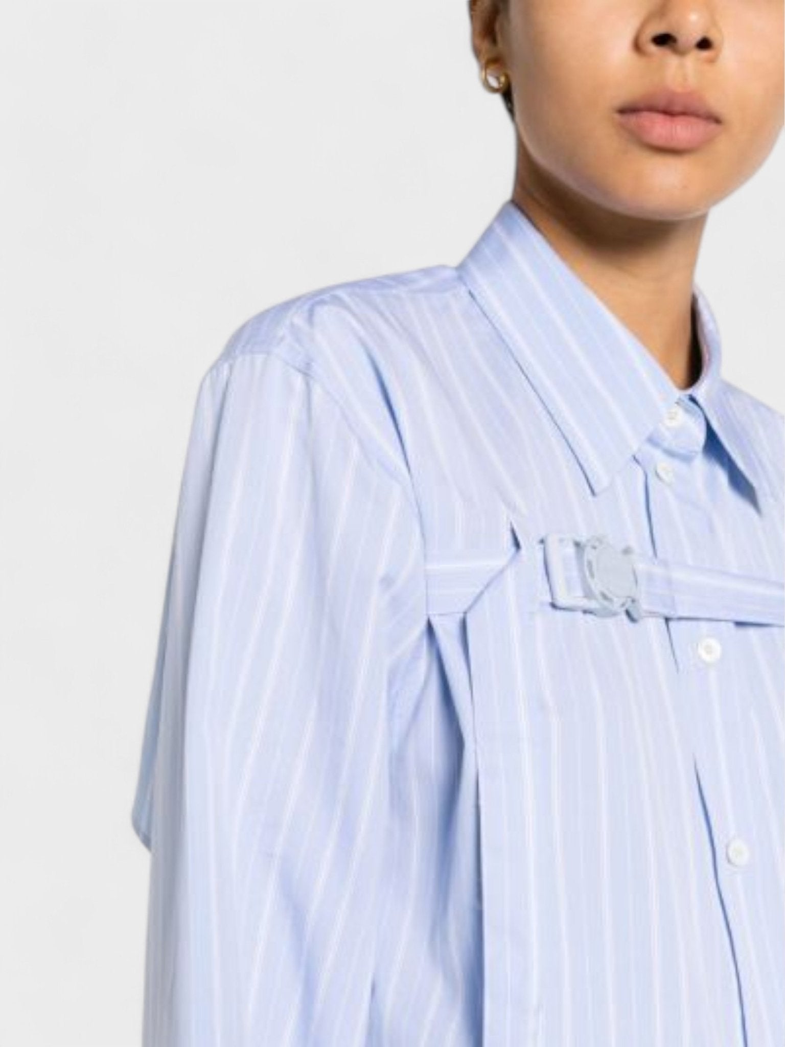 Off - White Stripe Poplin Buckle Shirt Light Blue - Supplied FashionOff White