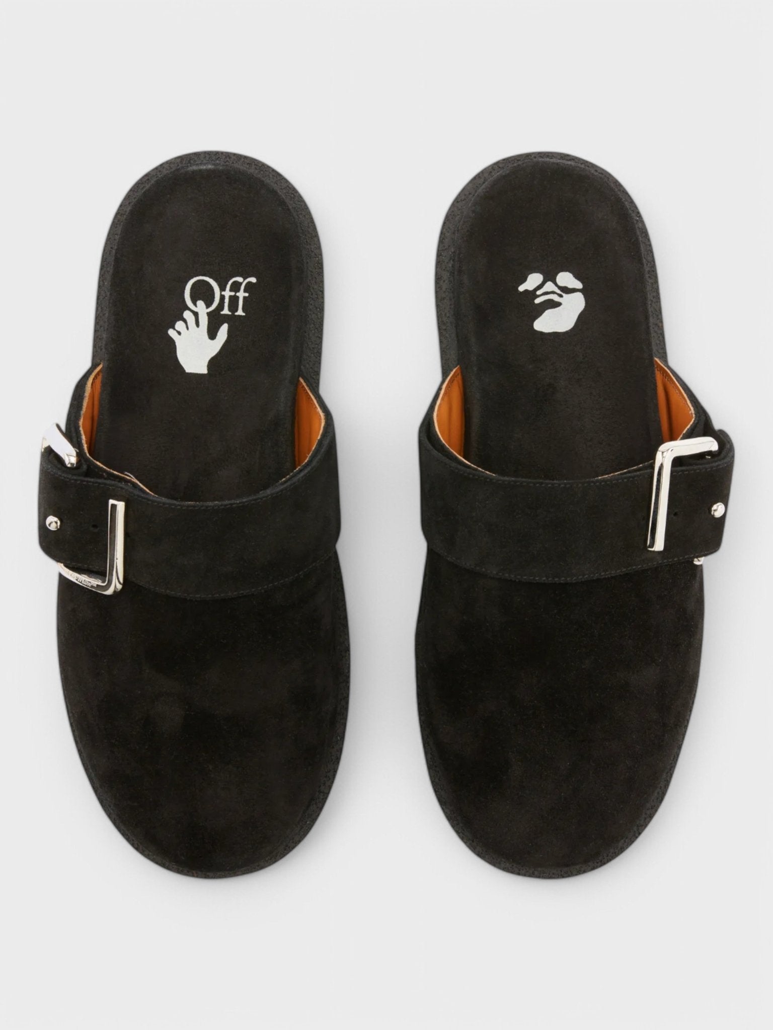 Off - White Suede Spongesole Clogs Black - Supplied FashionOFF WHITE