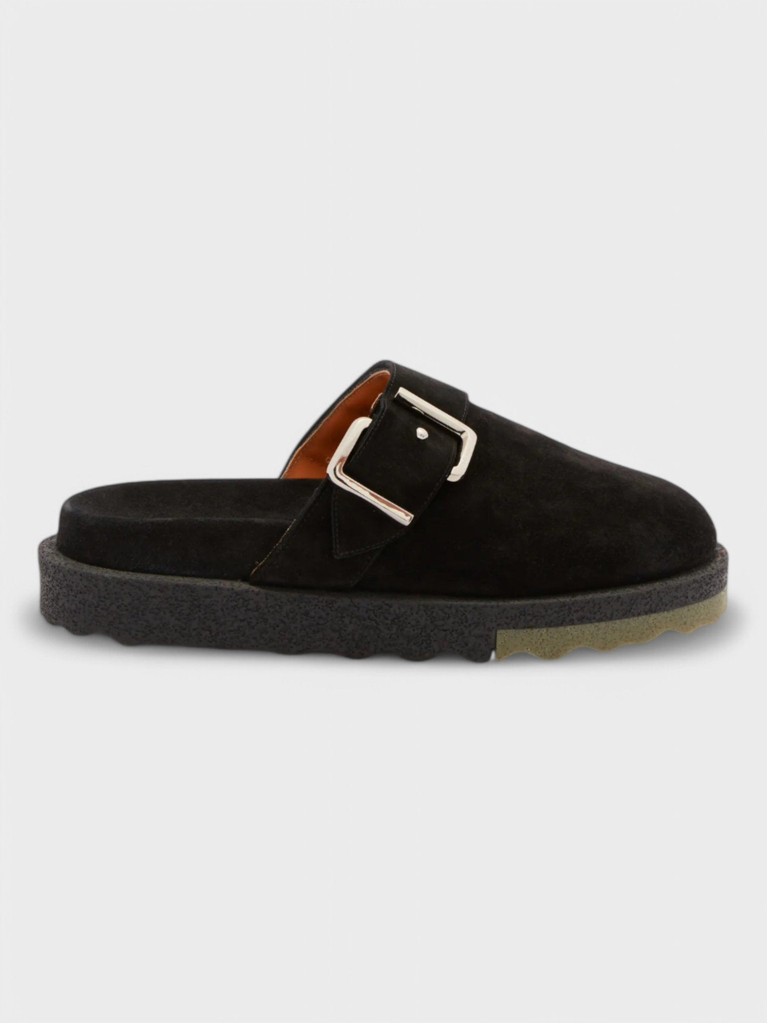 Off - White Suede Spongesole Clogs Black - Supplied FashionOFF WHITE