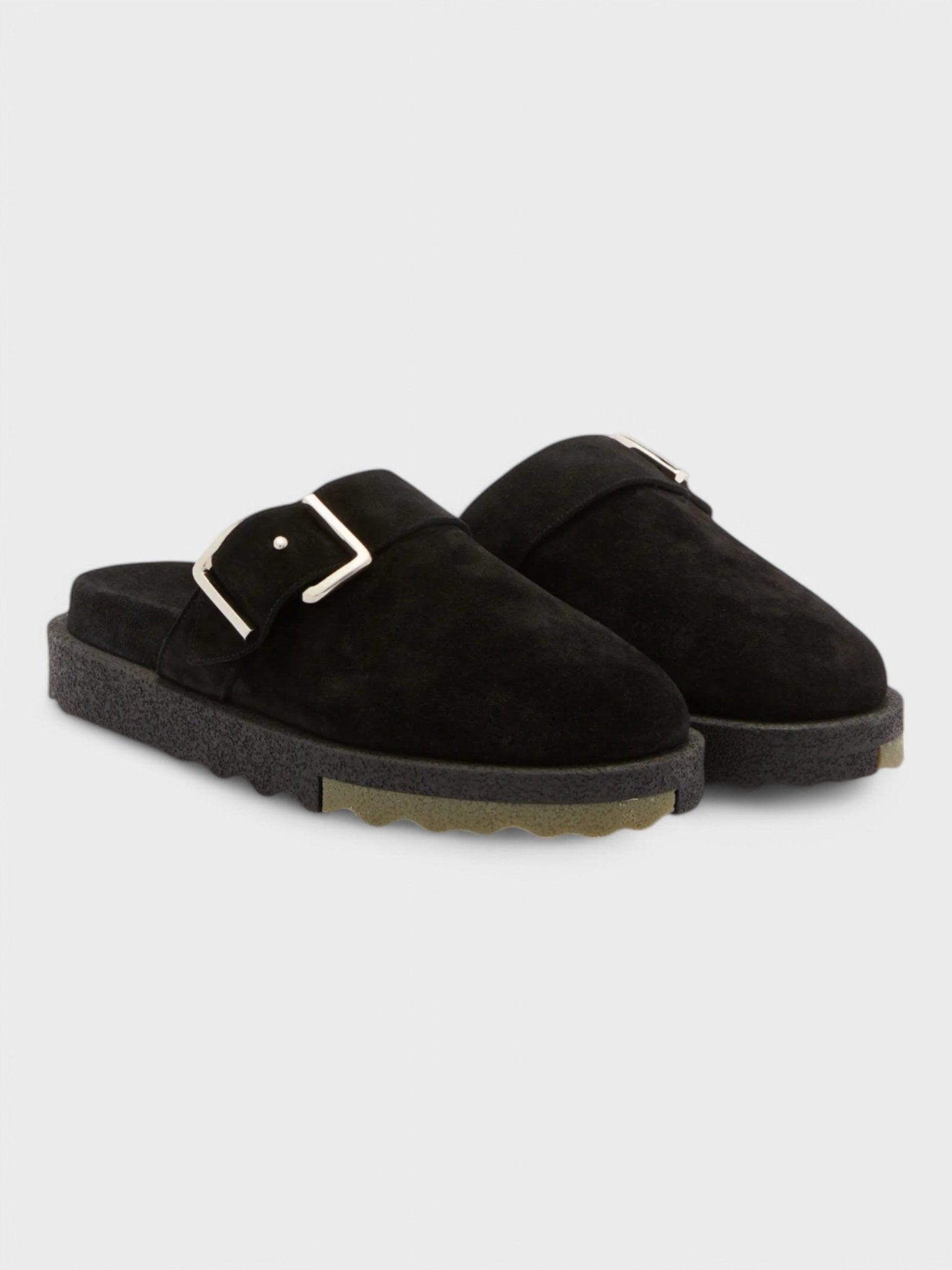 Off - White Suede Spongesole Clogs Black - Supplied FashionOFF WHITE