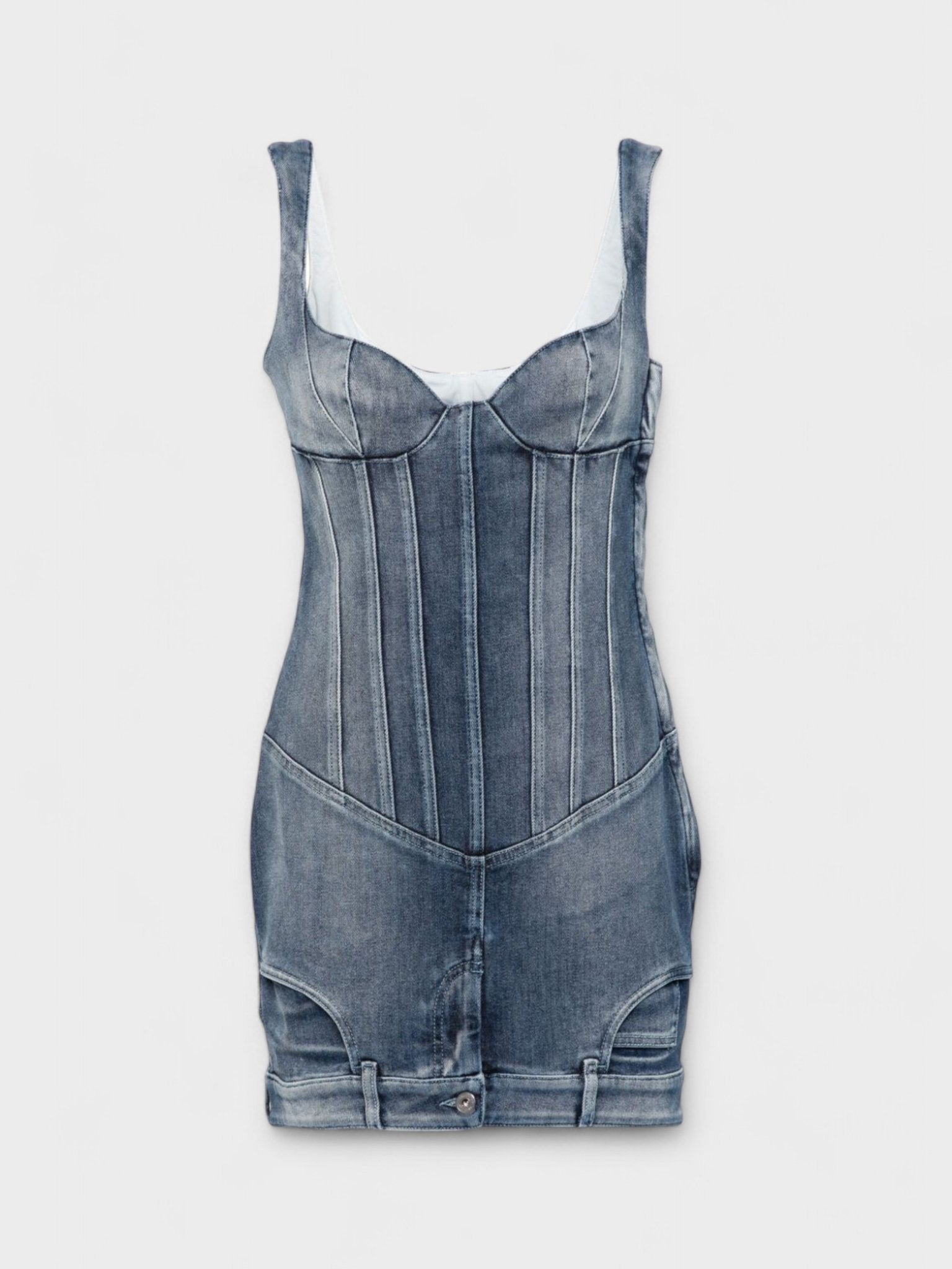 Off - White Upside Down Bustier Dress Blue - Supplied FashionOff White