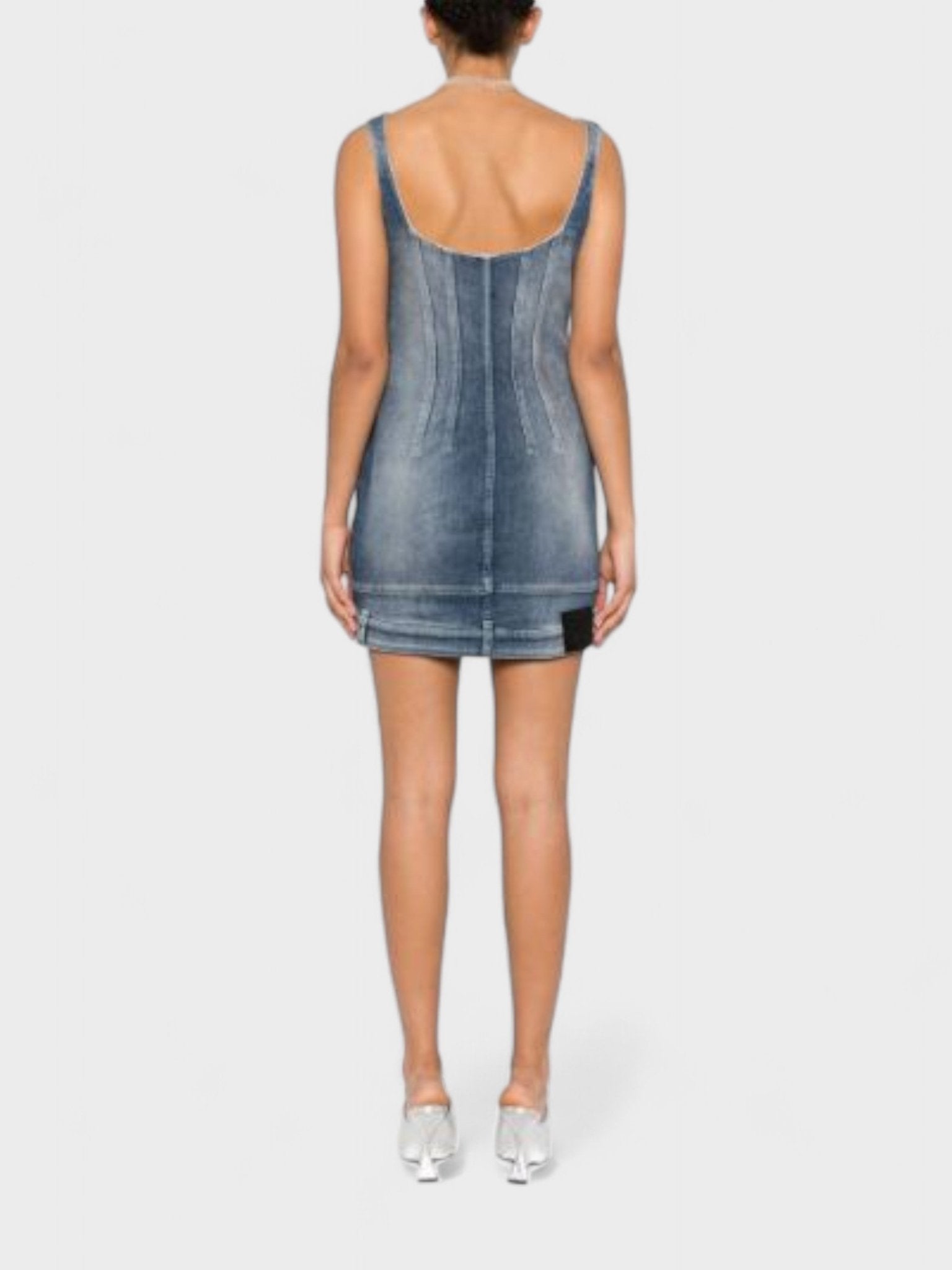 Off - White Upside Down Bustier Dress Blue - Supplied FashionOff White