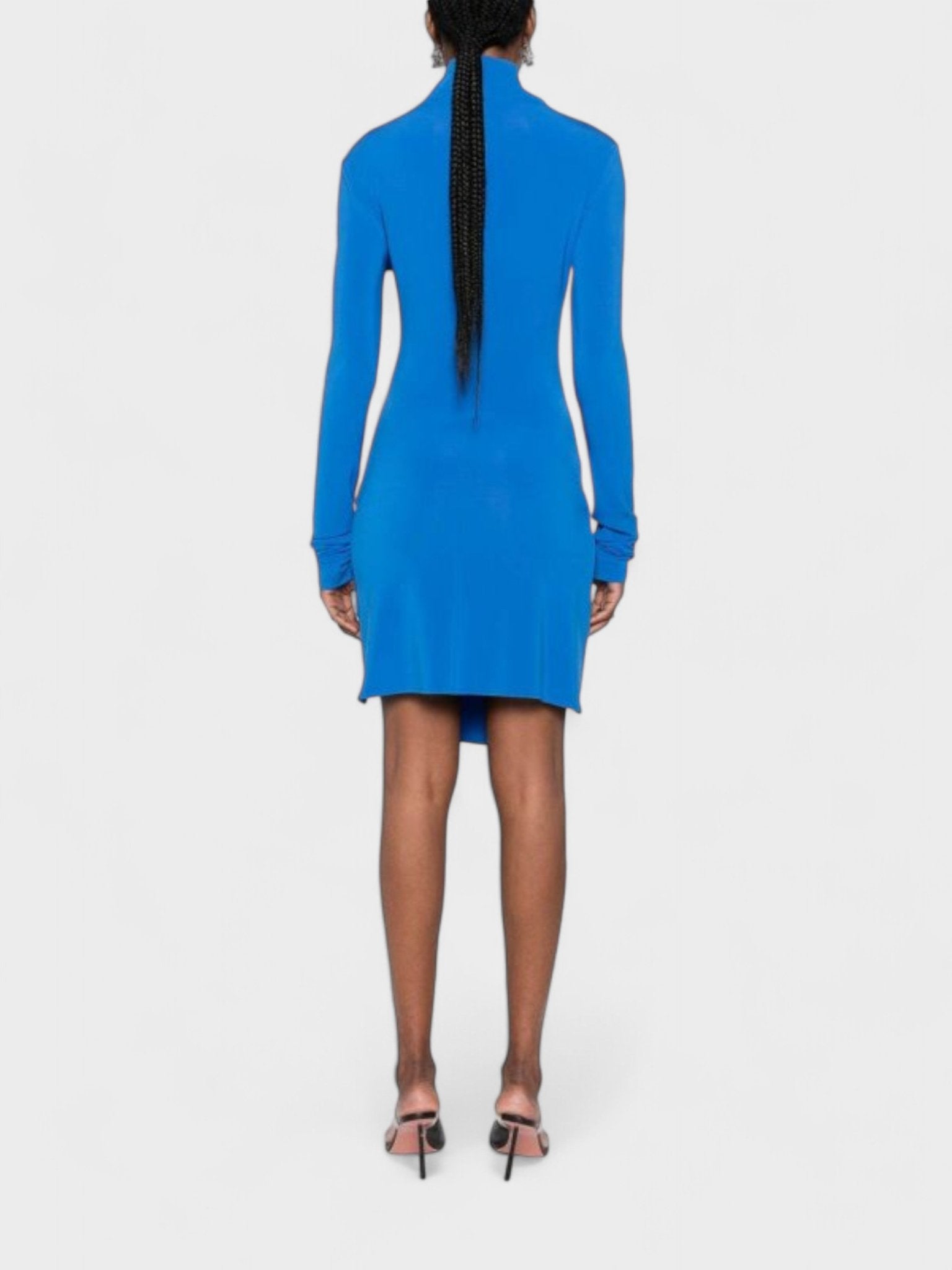 Off - White Vi Crepe Twist Mini Dress Blue - Supplied FashionOff White