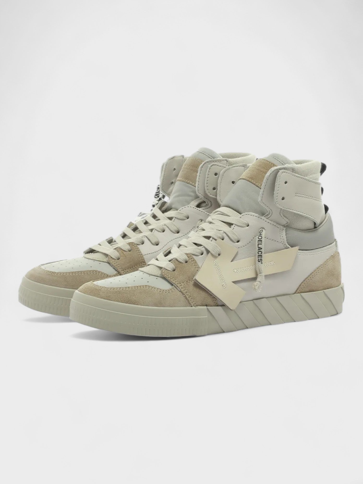 Off-White Vulcanized High-Top Sneakers Beige - Supplied LuxuryOff-White