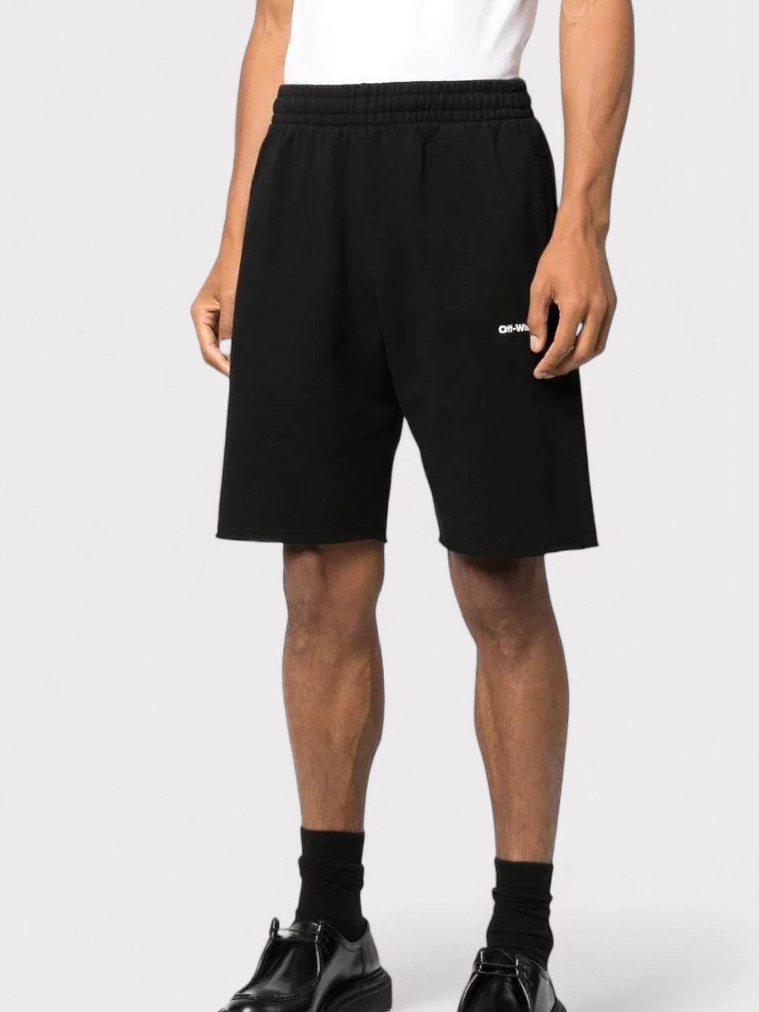 Off - White Wave Outline Diag Sweatshorts Black - Supplied FashionOff - White