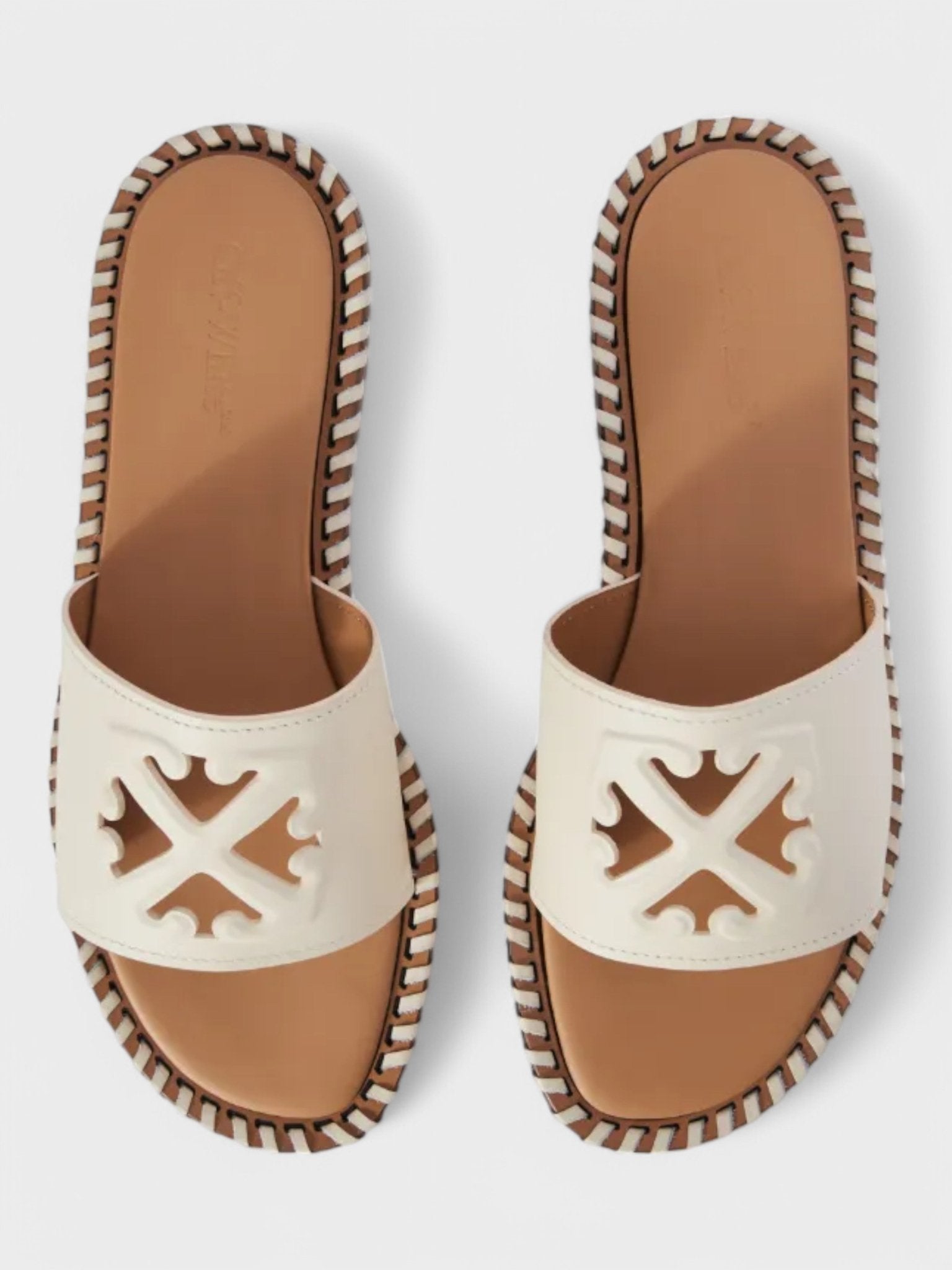 Off - White Wmns Twist Embossed Arrow Slides 'Off White Brown' - Supplied FashionOff White