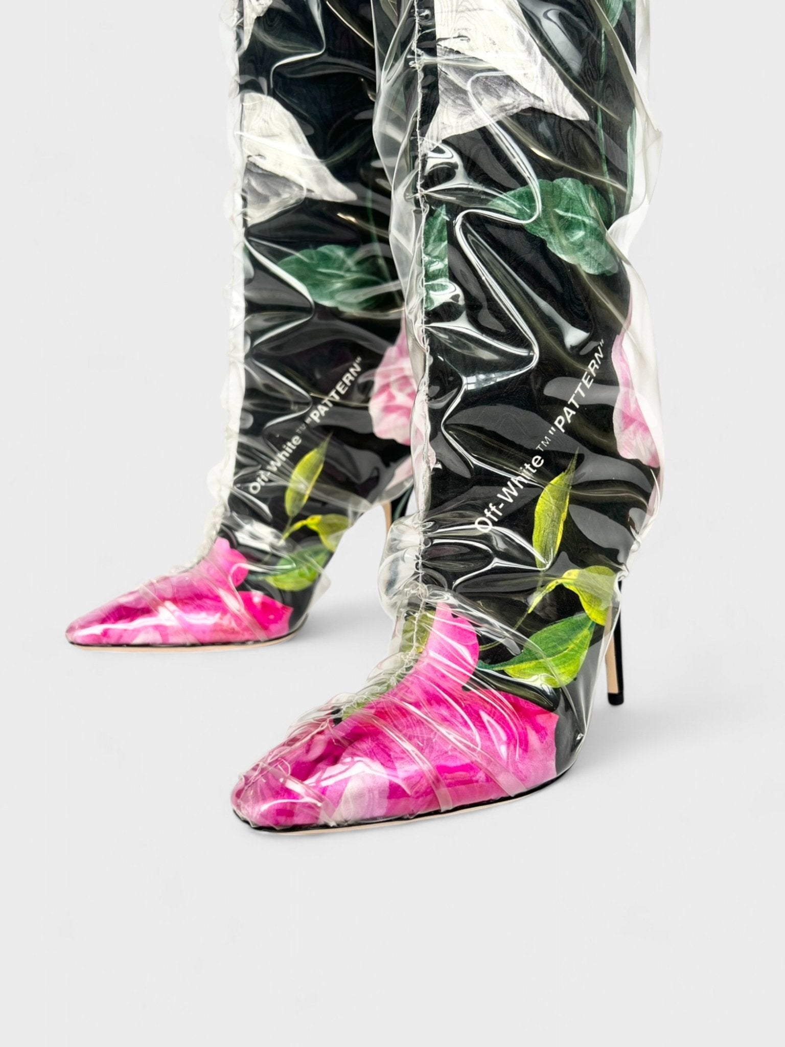 Off White x Jimmy Choo Knee High Floral Boot - Supplied FashionOff White