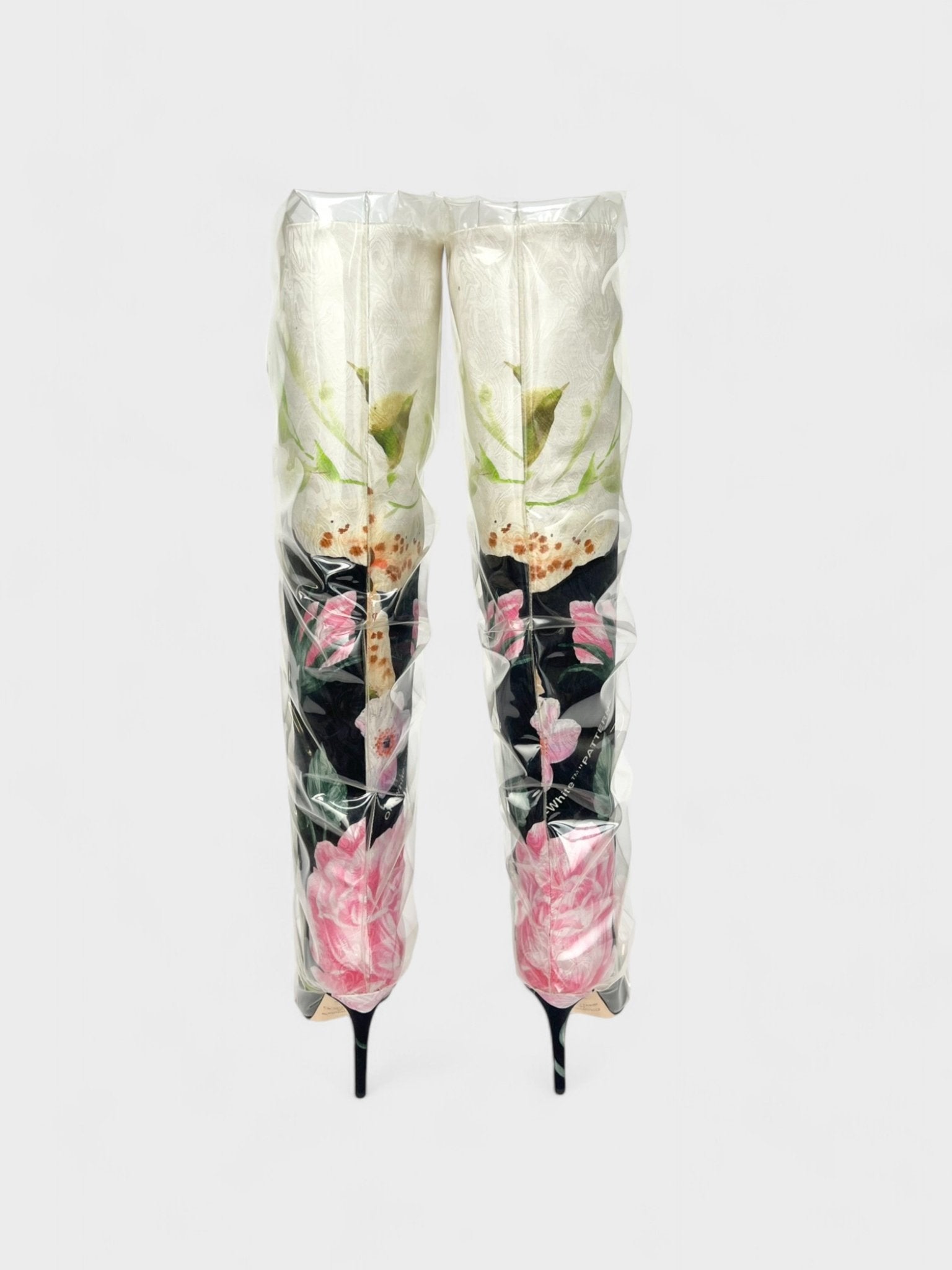 Off White x Jimmy Choo Knee High Floral Boot - Supplied FashionOff White