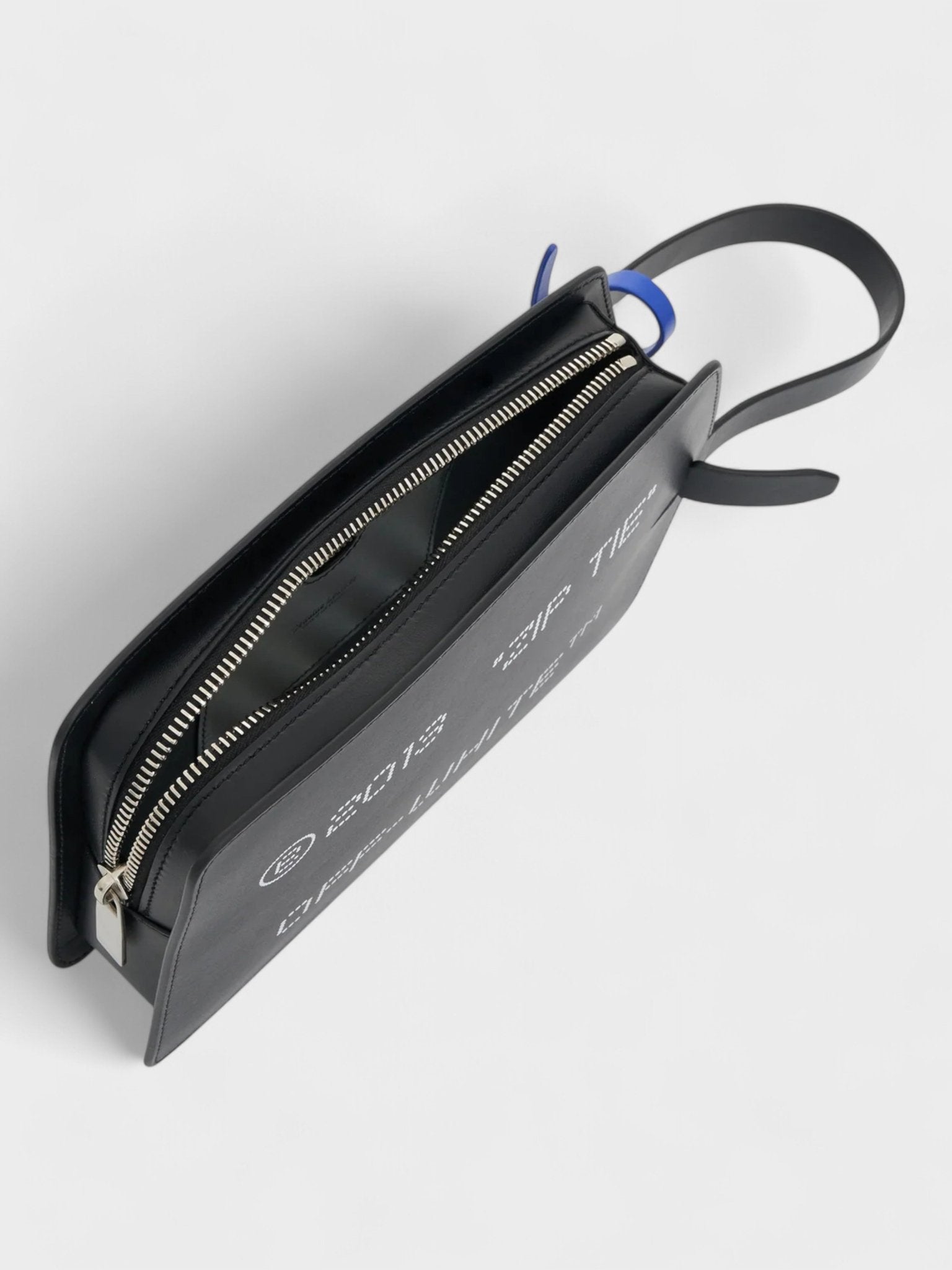 Off - White Zip Tie Medium Clutch Bag Black - Supplied FashionOff White