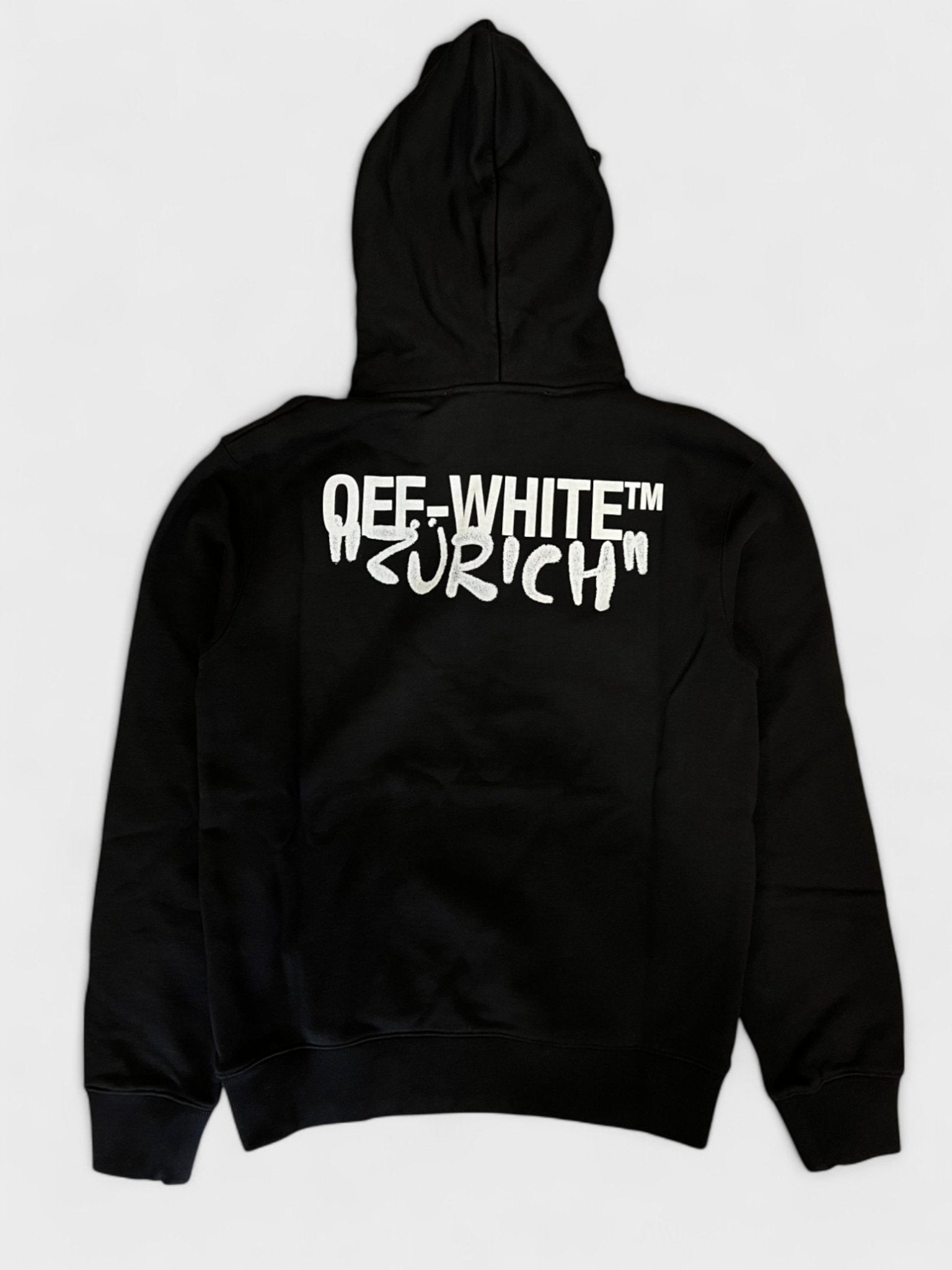 Off - White Zurich Slim Spray Hoodie Black White - Supplied FashionOff - White