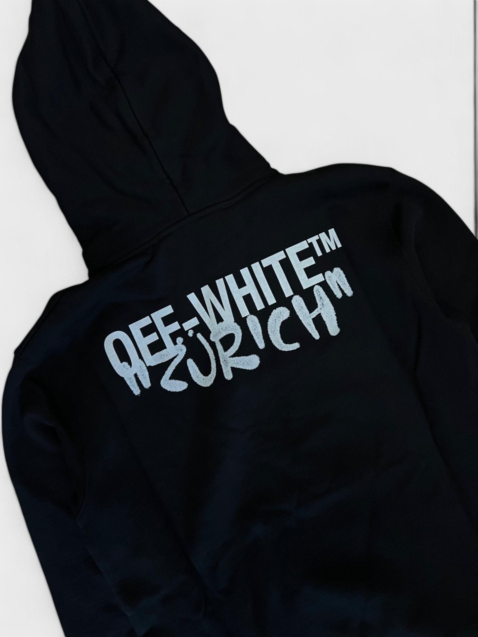Off - White Zurich Slim Spray Hoodie Black White - Supplied FashionOff - White
