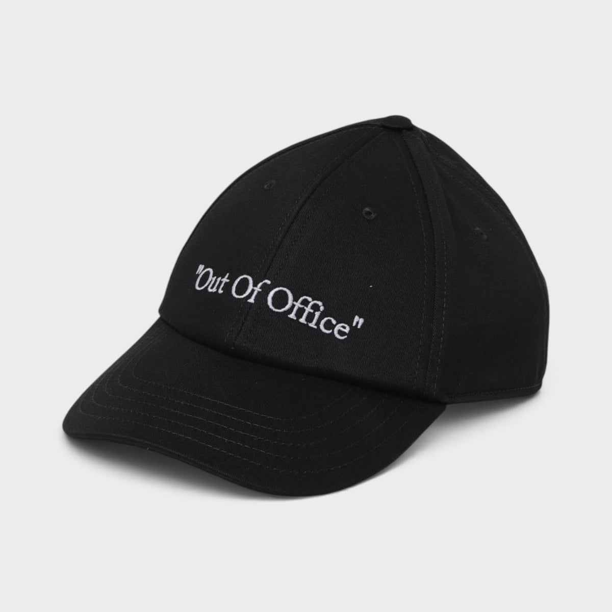 Embroidered "Out of Office" Baseball Cap Black White