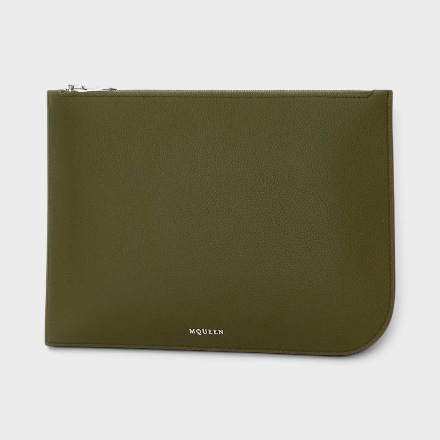 Large Sling Pouch Silver Olive Green