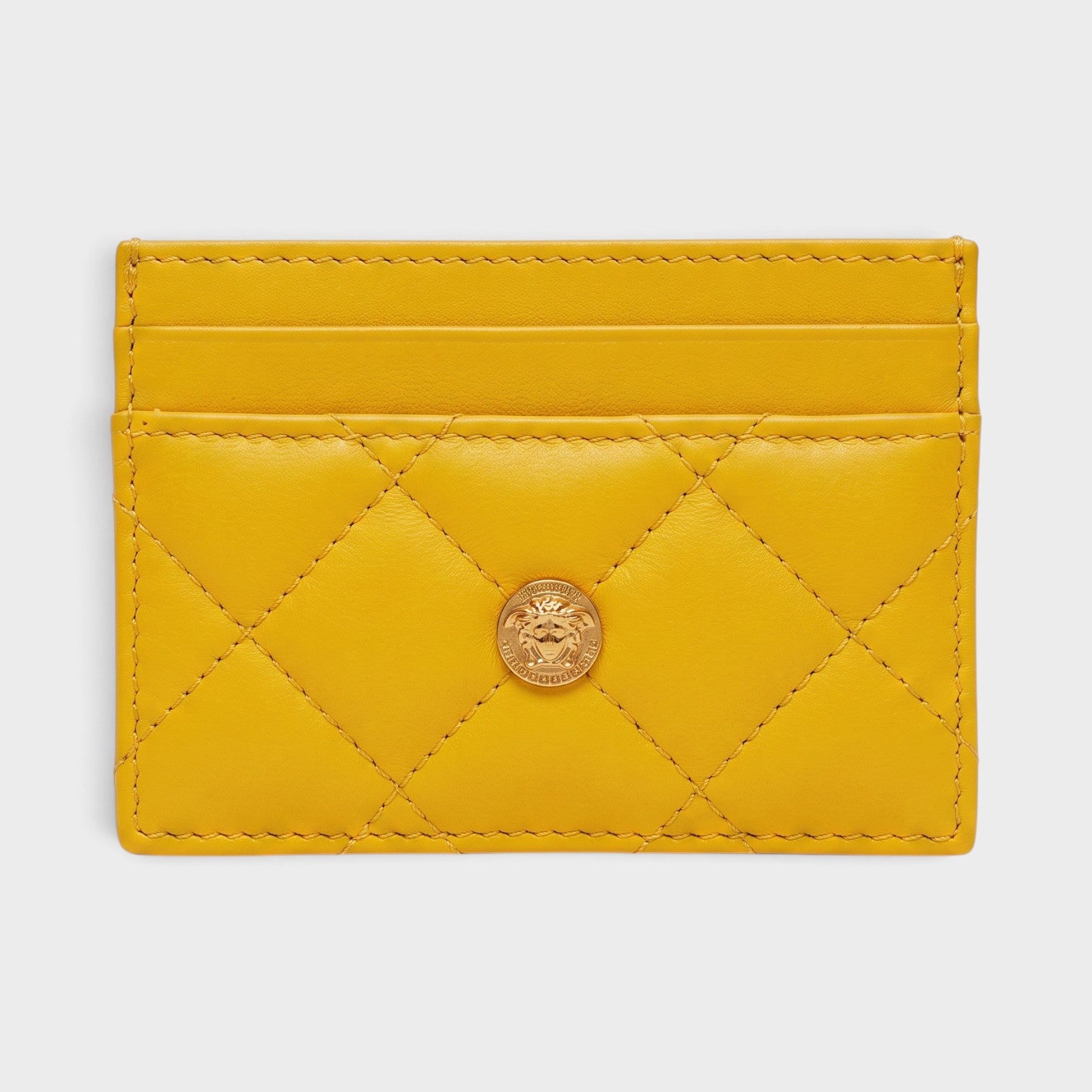 Medusa Card Case Quilted Mustard Yellow
