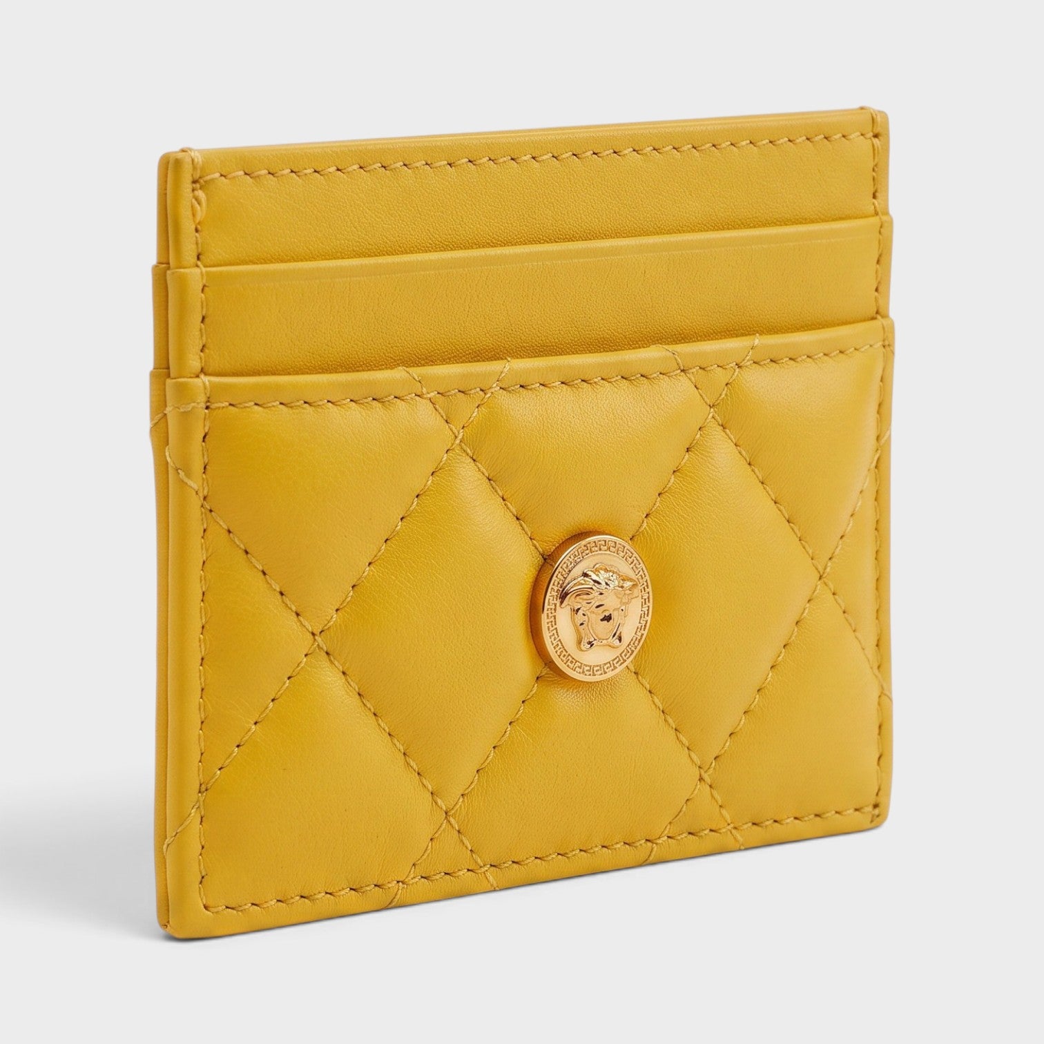 Medusa Card Case Quilted Mustard Yellow
