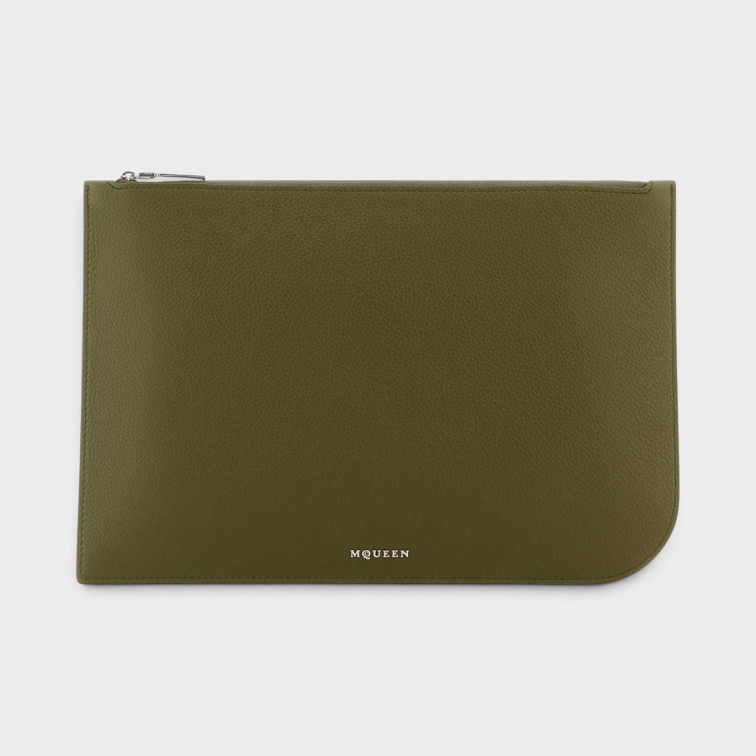 Large Sling Pouch Silver Olive Green
