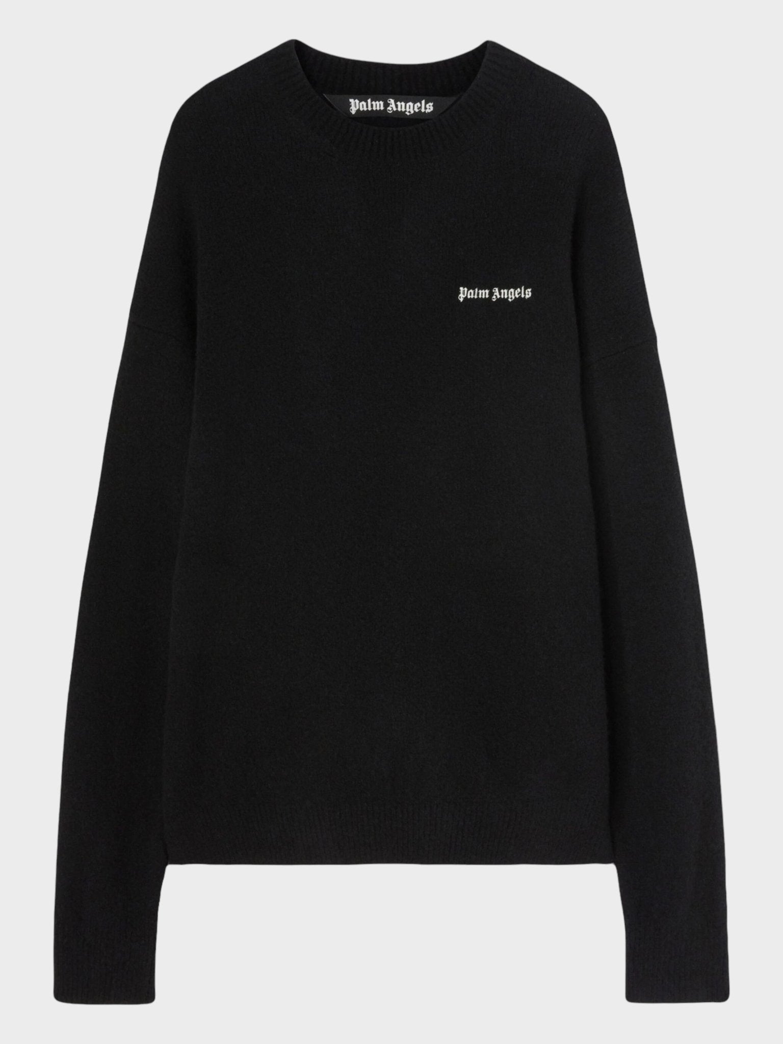 Palm Angels Basic Logo Sweater Black - Supplied FashionPalm Angels