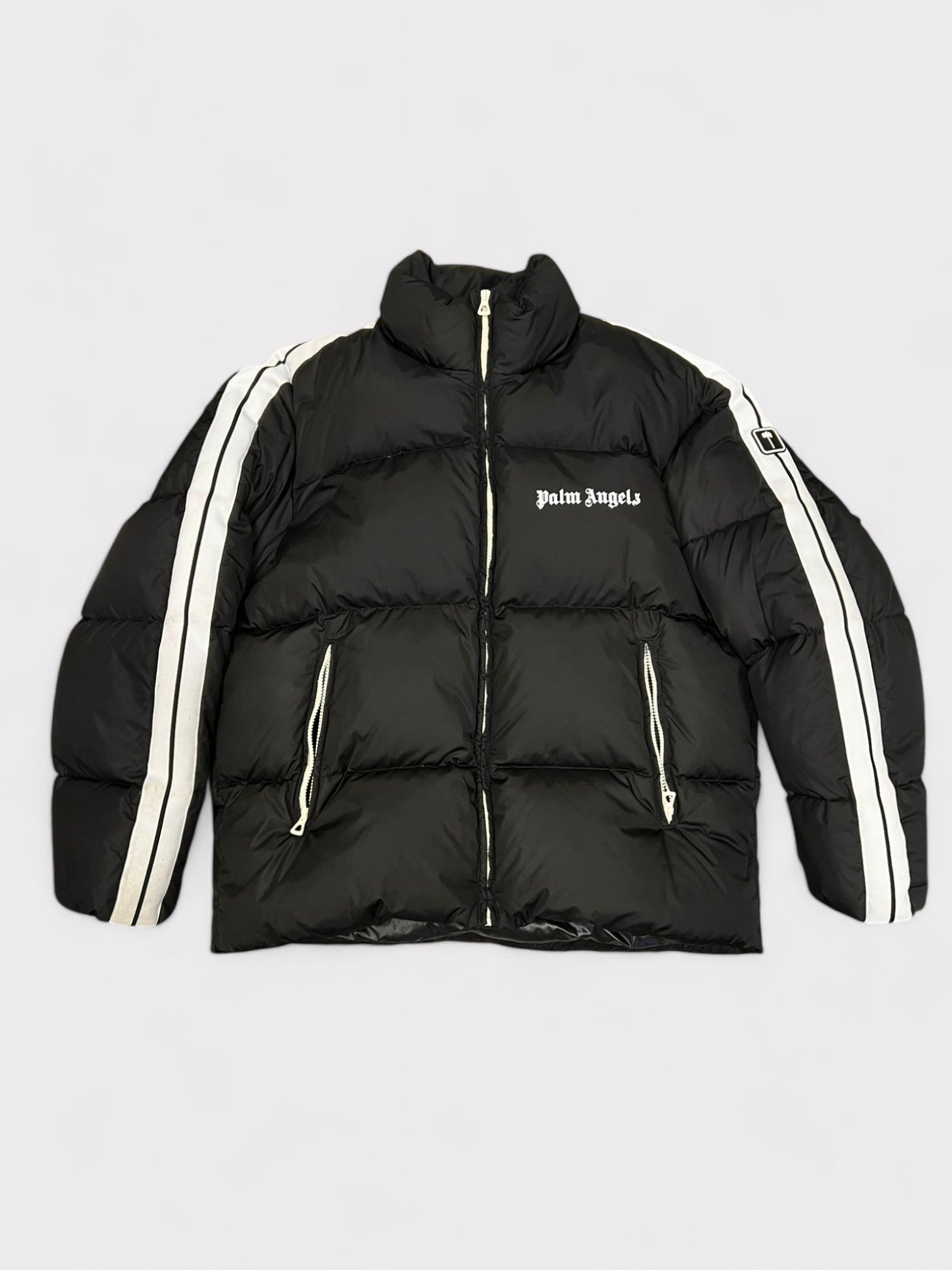 Palm Angels Black Quilted Down Track Jacket Black Wmns L - Supplied FashionPALM ANGELS