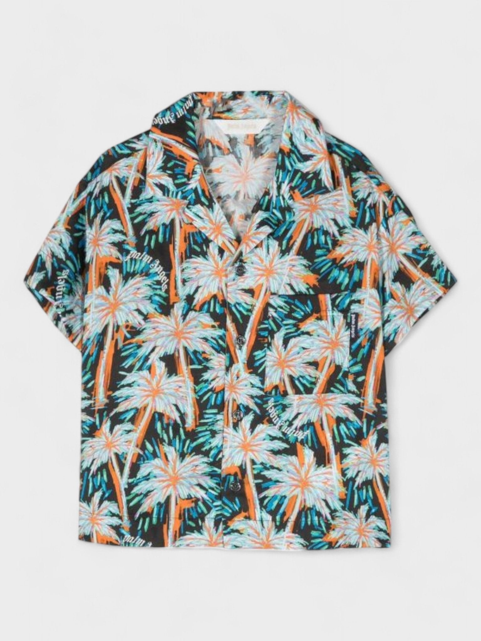 Palm Angels Boys All Over Print Palms Bowling Shirt Green - Supplied FashionPalm Angels