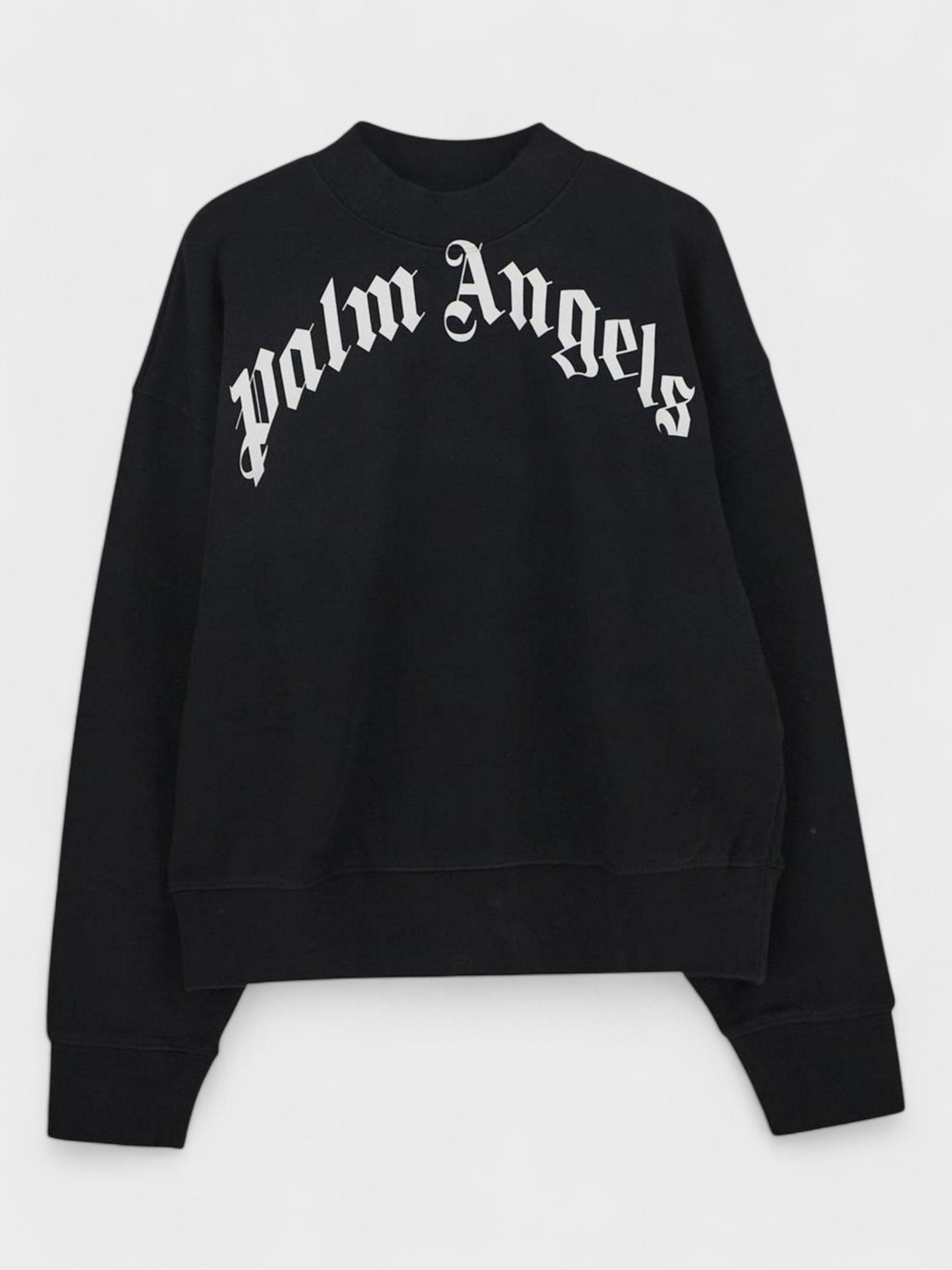 Palm Angels Boys Classic Curved Logo Crewneck Black - Supplied FashionPalm Angels