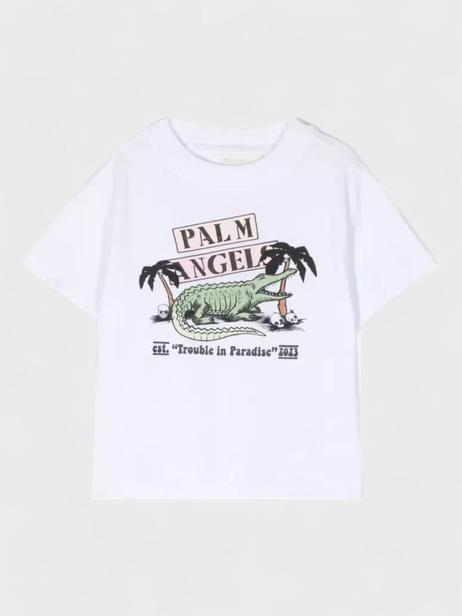 Palm Angels Boys Croco Trouble T Shirt White - Supplied FashionPalm Angels