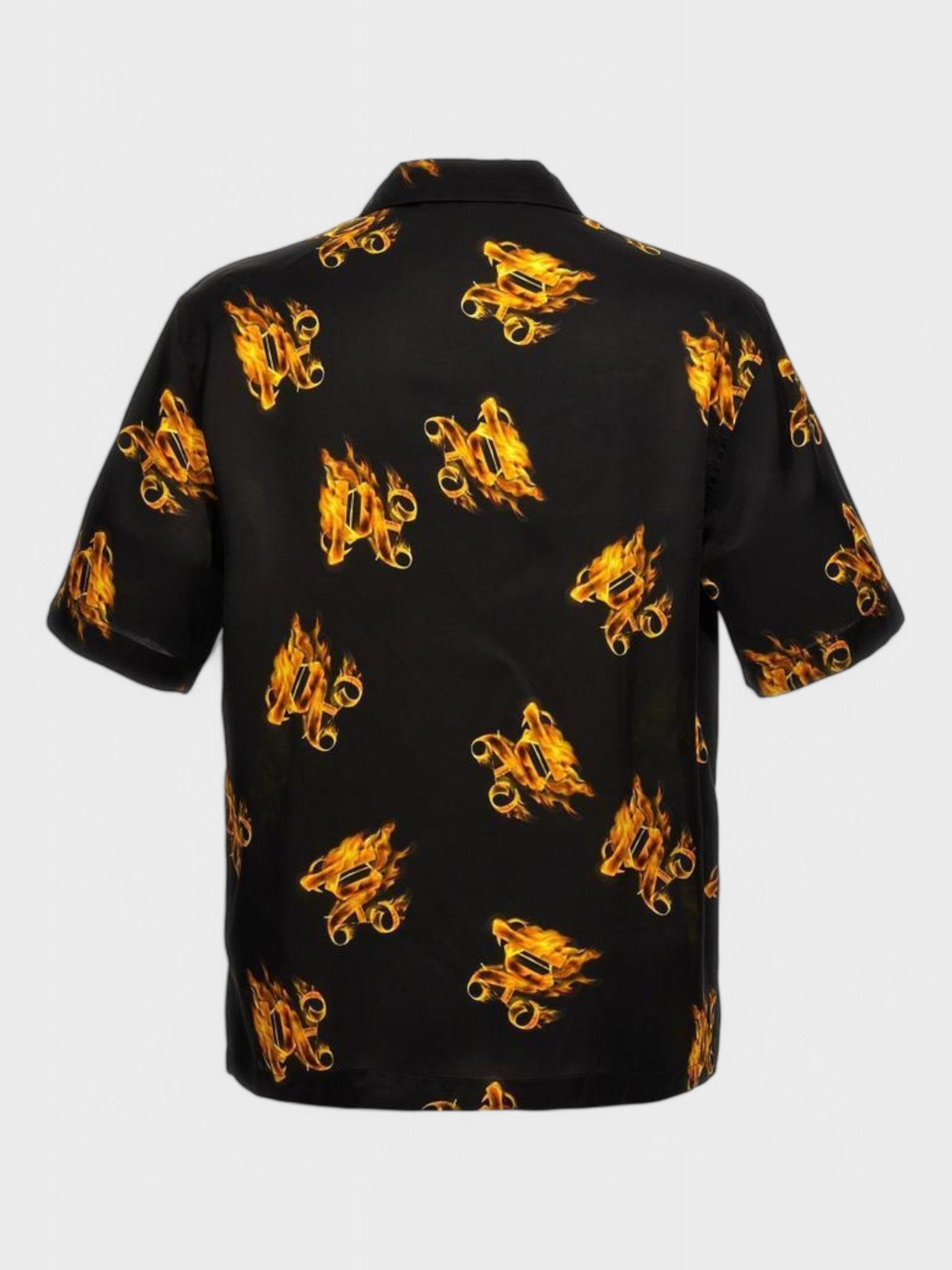 Palm Angels Burning Monogram Shirt Black/Gold - Supplied FashionPALM ANGELS