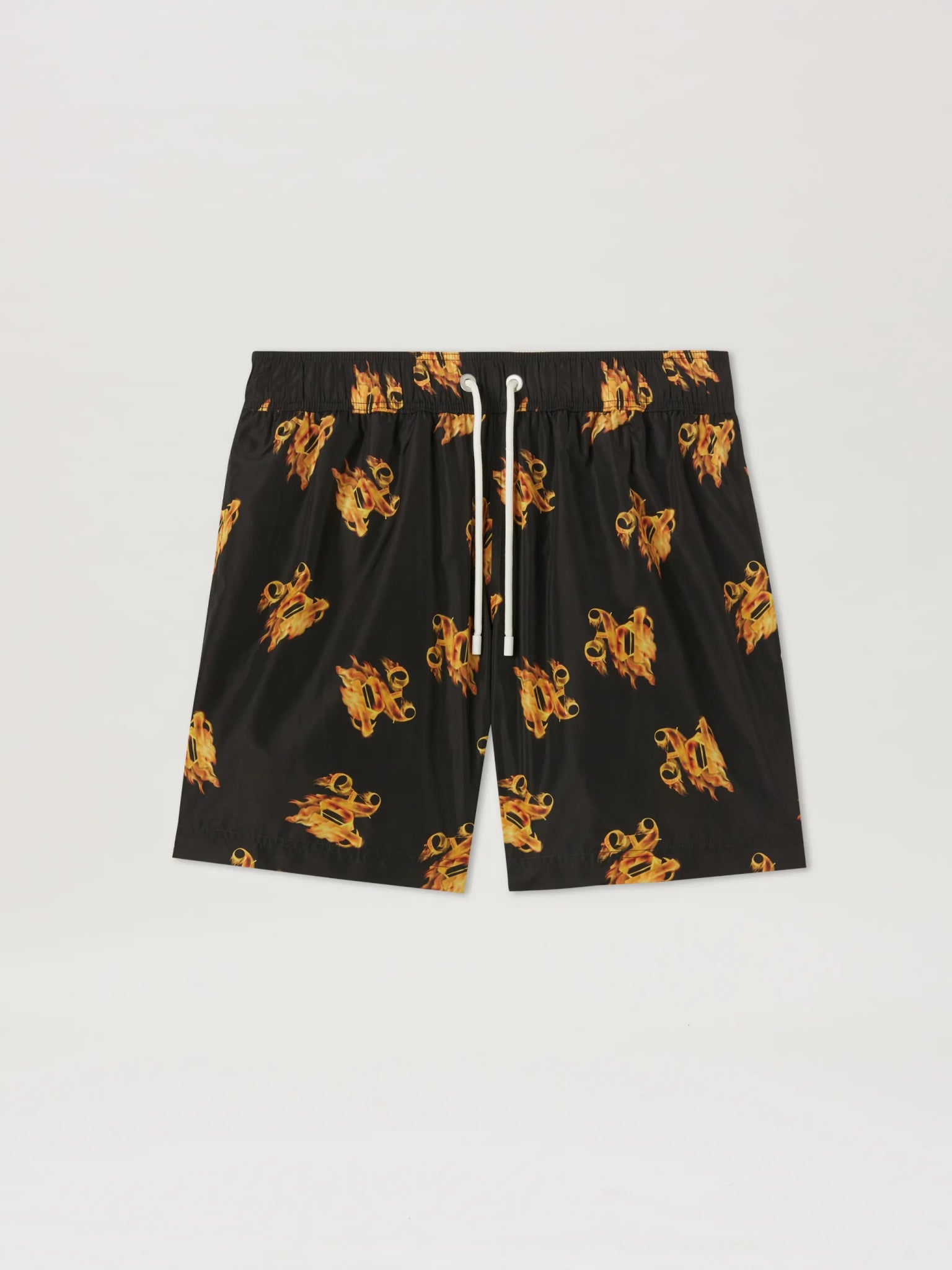 Palm Angels Burning Monogram Swim Shorts Black/Gold - Supplied FashionPALM ANGELS