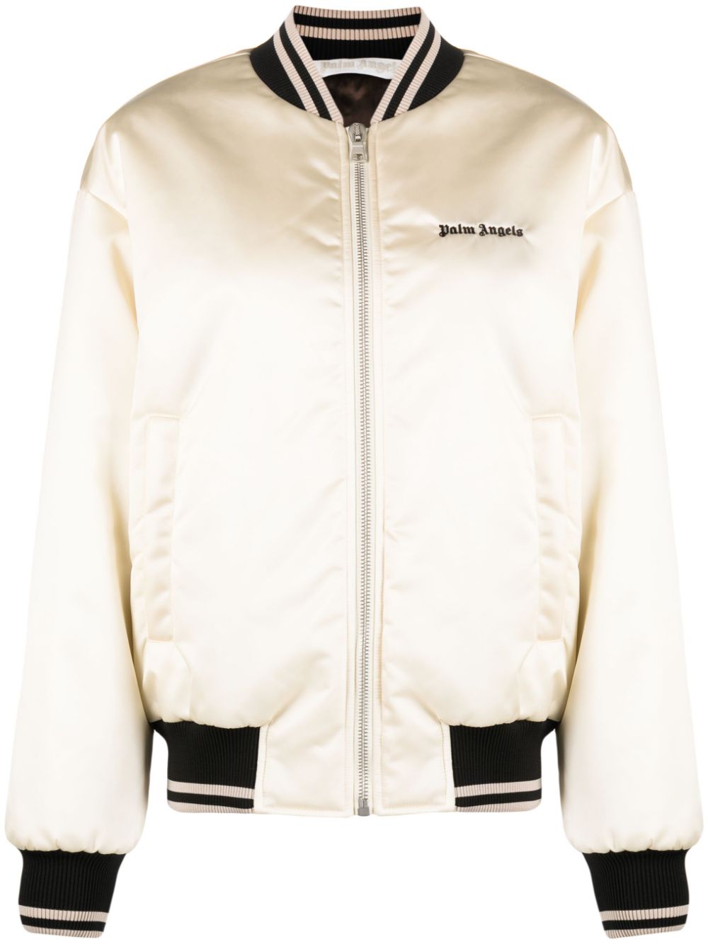 Palm Angels Classic Logo Bomber Jacket Beige - Supplied FashionPALM ANGELS