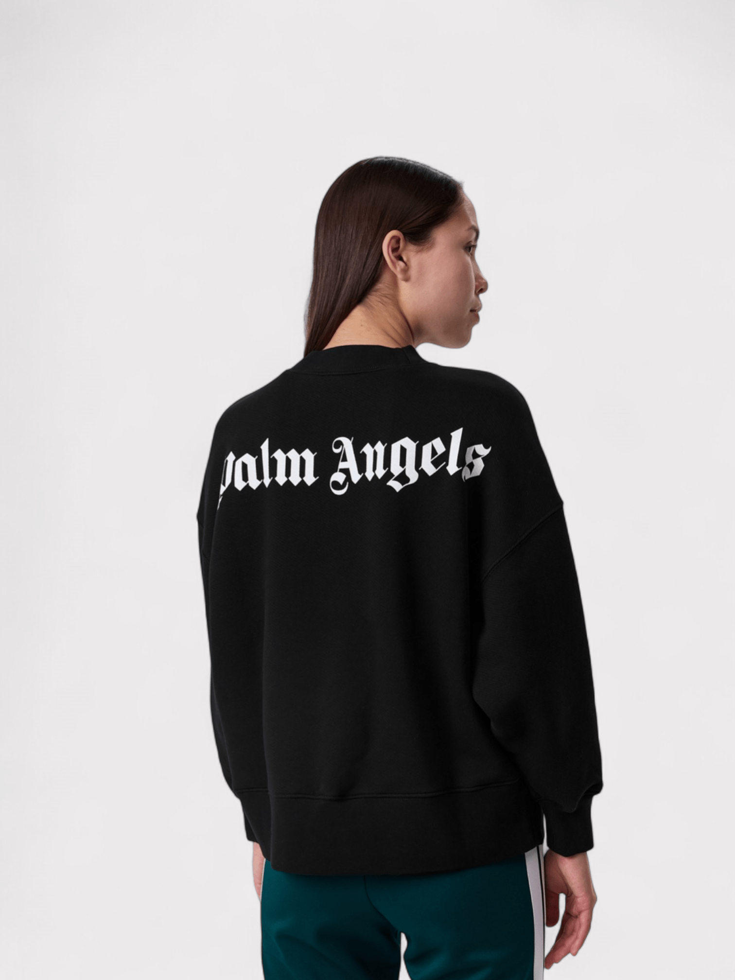 Palm Angels Classic Logo Crewneck Curved Logo - Supplied FashionPalm Angels