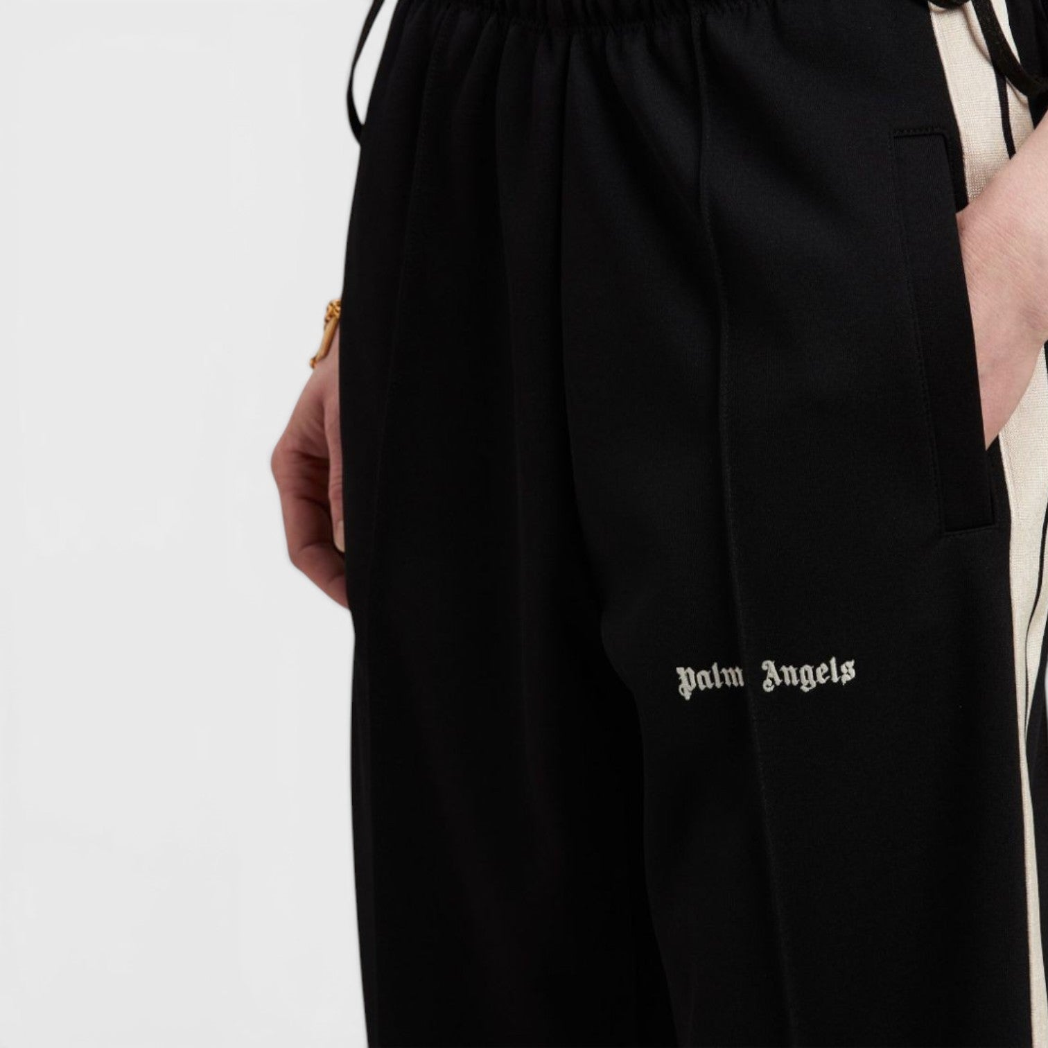 Palm Angels Classic Logo Loose Track Pant Black - Supplied FashionPALM ANGELS