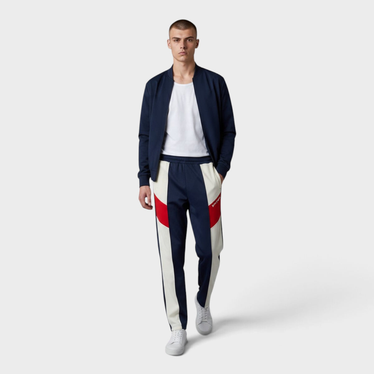 Colour Block Track Pants Navy White