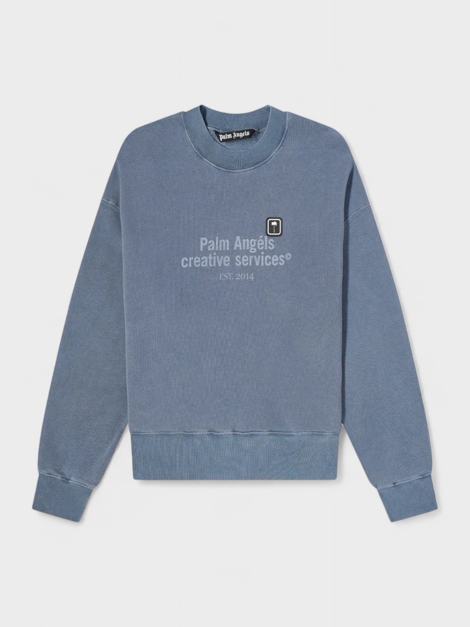 Palm Angels Creative Services Crewneck Sweater Navy Blue - Supplied FashionPalm Angels