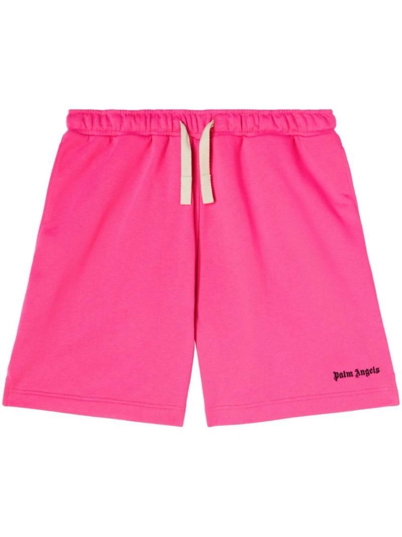 Palm Angels Embroidered Logo Sweatshorts Pink - Supplied FashionPALM ANGELS