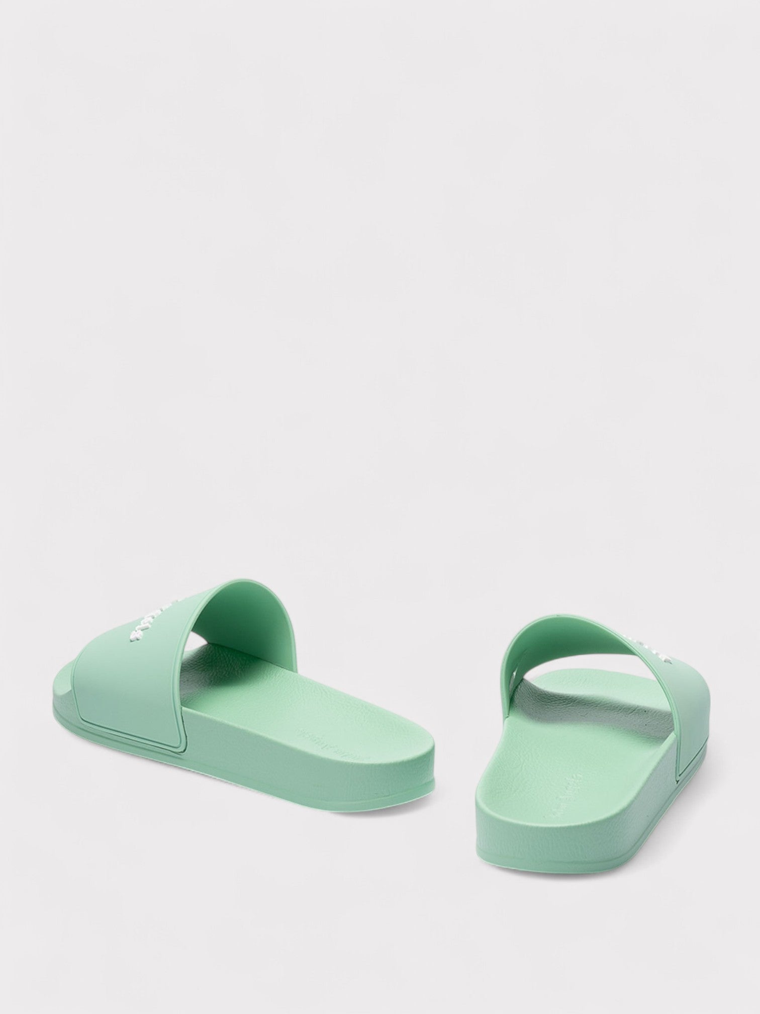 Palm Angels Essential Logo Slides Light Green - Supplied FashionPalm Angels