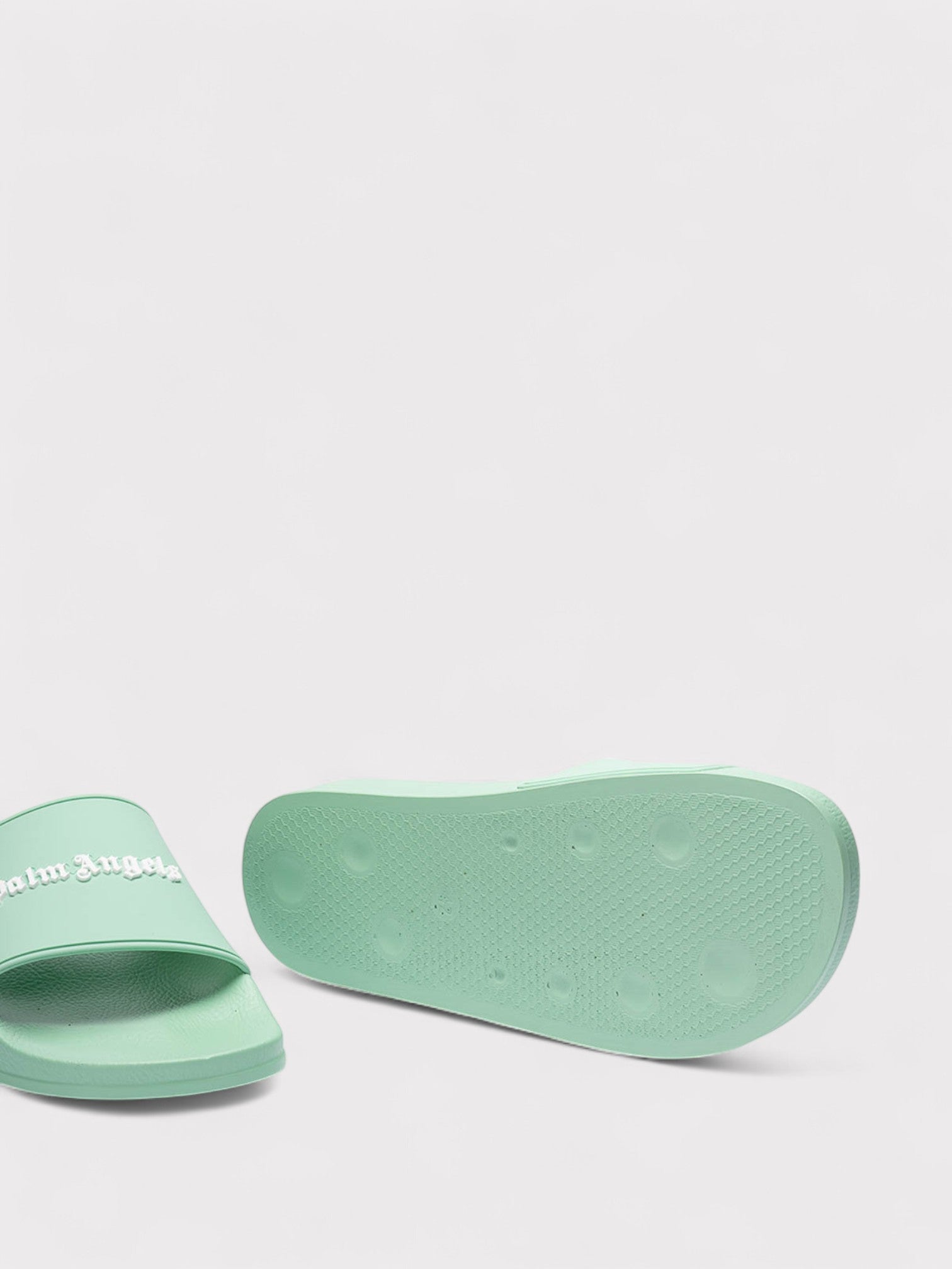 Palm Angels Essential Logo Slides Light Green - Supplied FashionPalm Angels