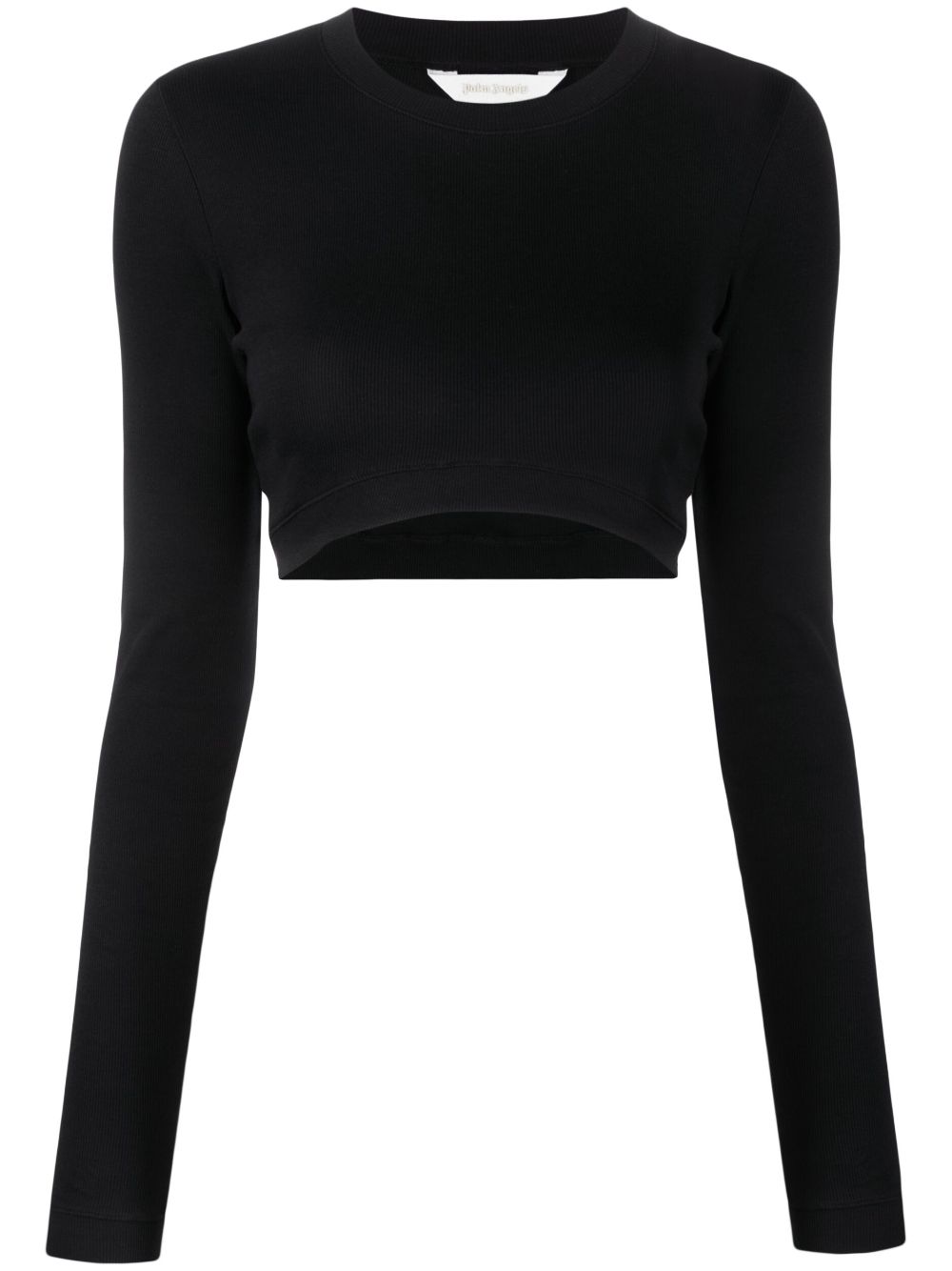 Palm Angels Fitted Ribbed Long Sleeve Tee Black - Supplied FashionPALM ANGELS