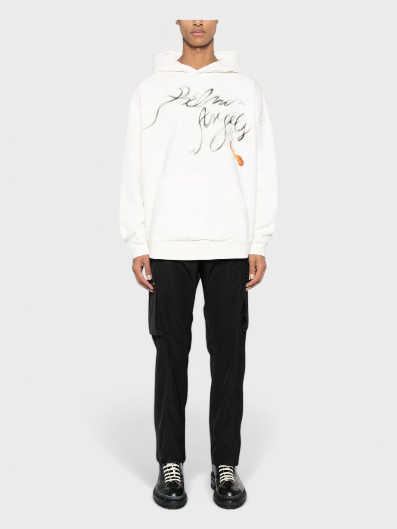 Palm Angels Foggy Hoodie 'Off White/Black' - Supplied FashionPalm Angels